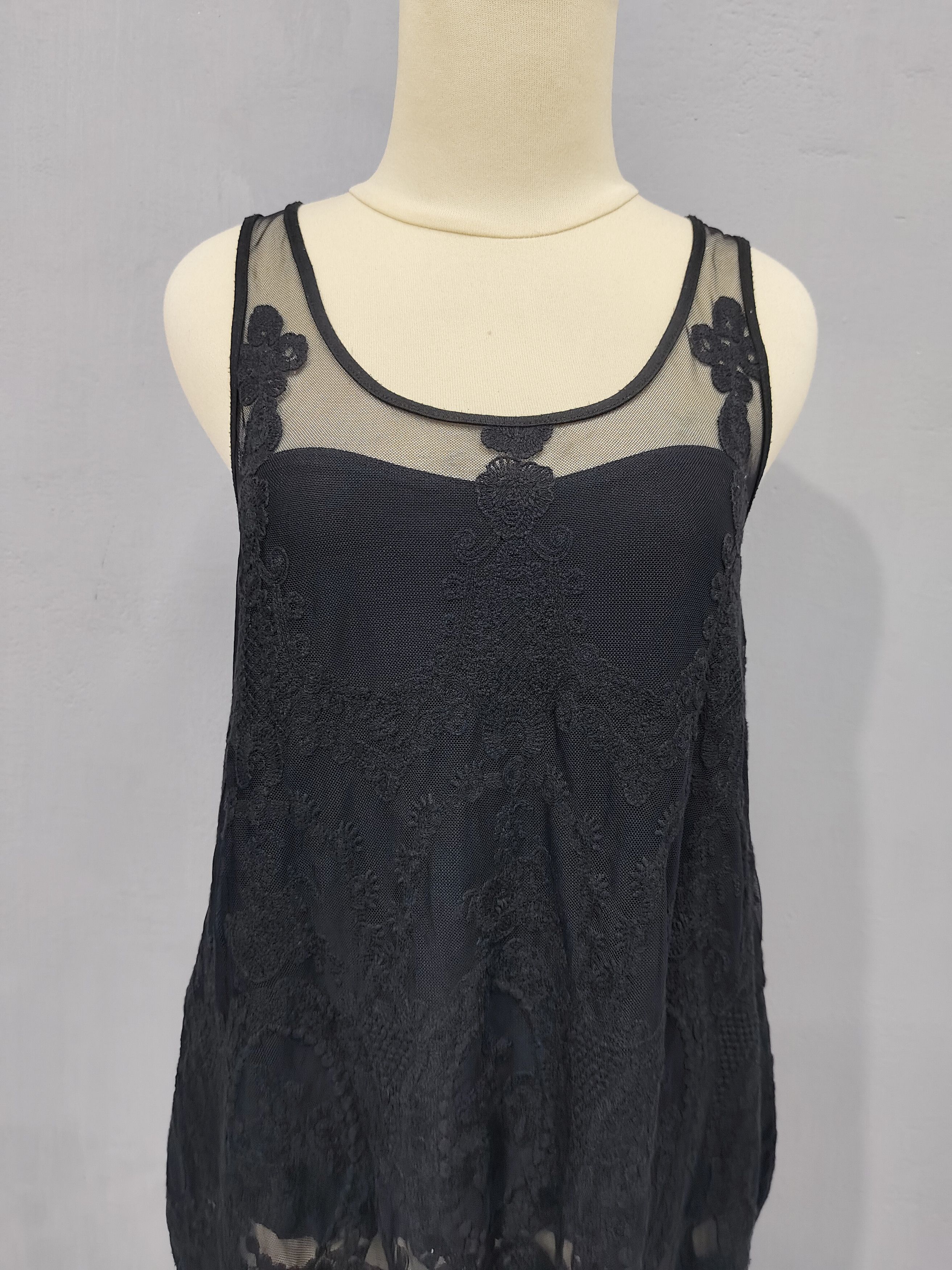 MOUSSY Moussy🇯🇵Gothic Mori Sheer Floral Lace Mesh Top Size M / US 6-8 / IT 42-44 - 2 Thumbnail