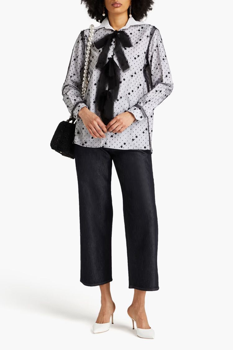Valentino o1y0326 Patterned Shirt in White/Black Size M / US 6-8 / IT 42-44 - 4 Thumbnail