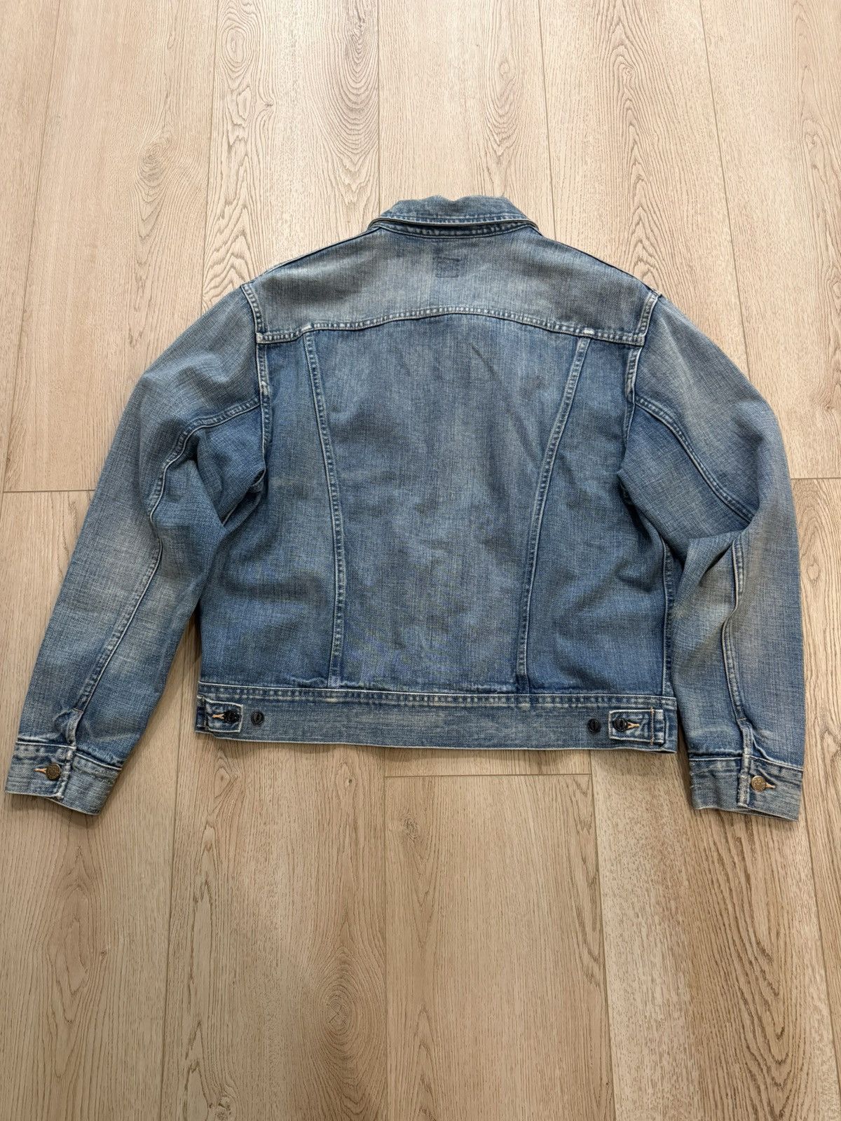 RRL Ralph Lauren Leeland Indigo Denim Trucker Jacket Size US XL / EU 56 / 4 - 6 Thumbnail
