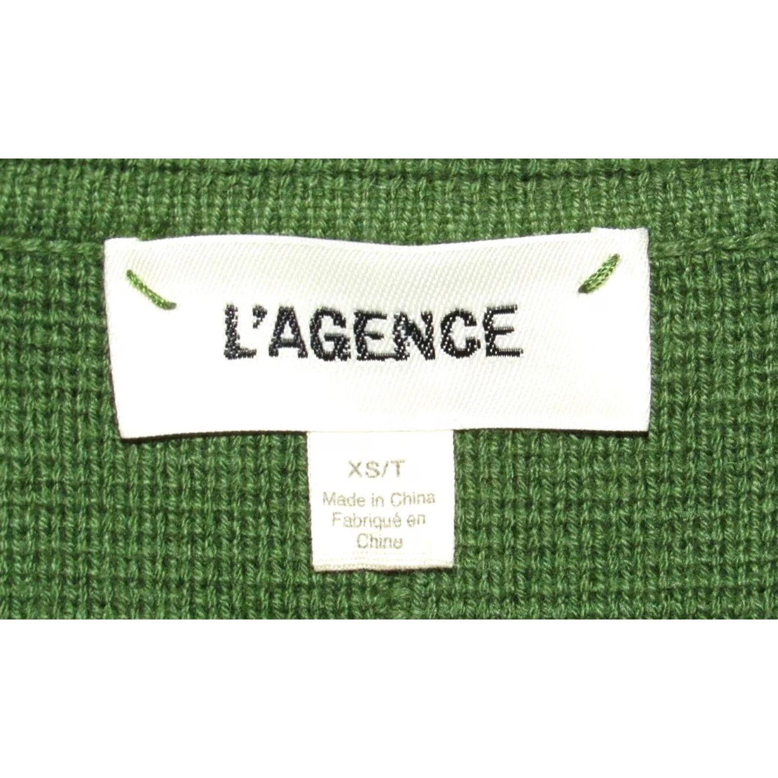 L'AGENCE L'AGENCE Green Lacey Blazer XS Knit 2 Pocket Single Breasted Jacket Women XS Green Blazer Wool? Size XS / US 0-2 / IT 36-38 - 4 Thumbnail