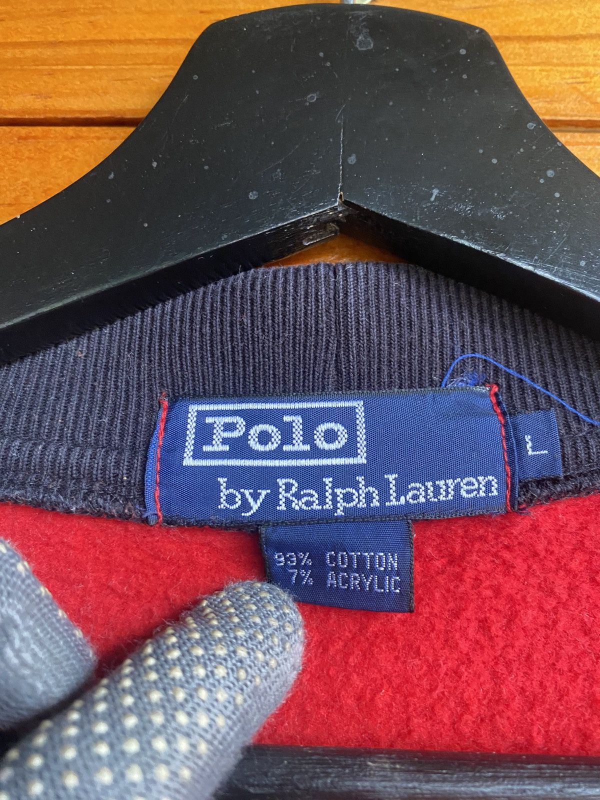 Polo Ralph Lauren Vintage Polo by Ralph Lauren Red Cotton Cardigan 1990s Polo Size US L / EU 52-54 / 3 - 9 Thumbnail