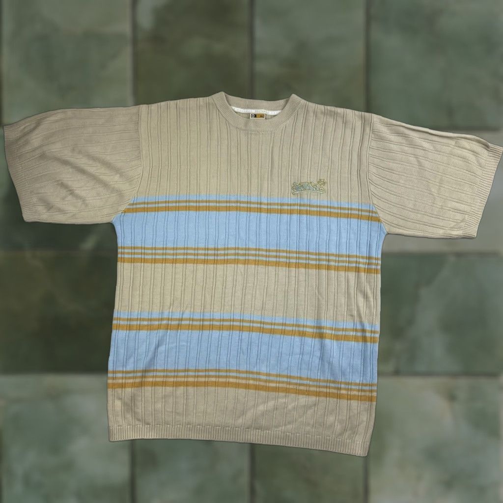 Southpole VINTAGE Southpole Shirt Mens XL Tan Striped Heavyweight Grunge Y2K 90s Skate Short Sleeve Crew Neck Size US XL / EU 56 / 4 - 1 Thumbnail