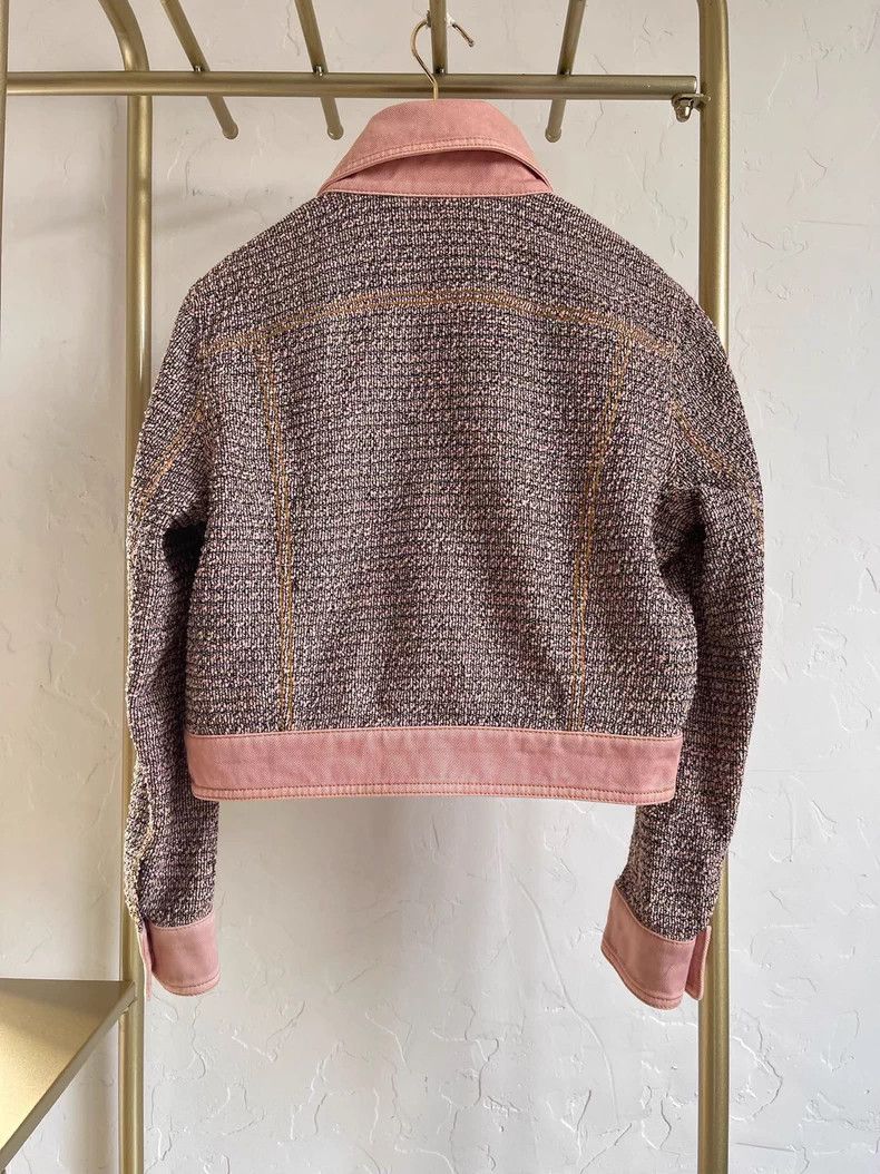 Chanel Chanel Pink denim stitched knitted jacket Size XS / US 0-2 / IT 36-38 - 2 Thumbnail