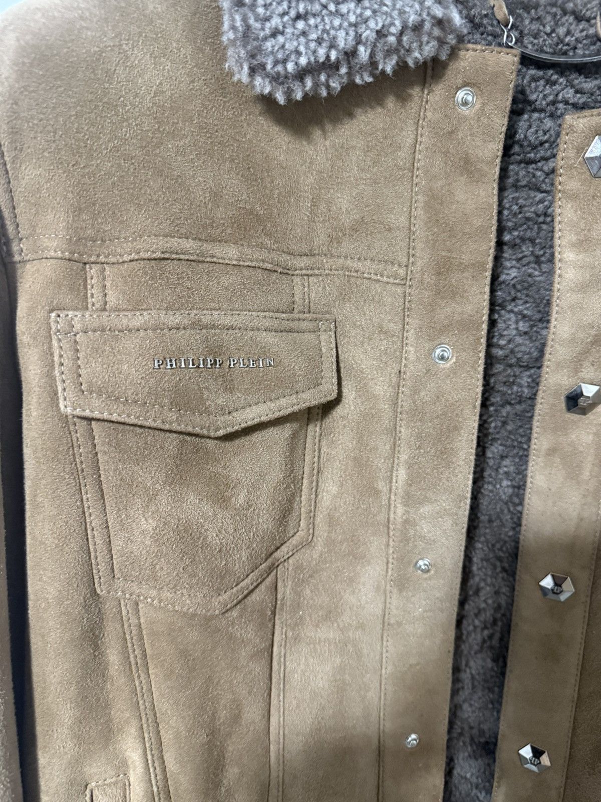 Philipp Plein Philipp Plein camel suede shearling jacket Size US XL / EU 56 / 4 - 3 Thumbnail