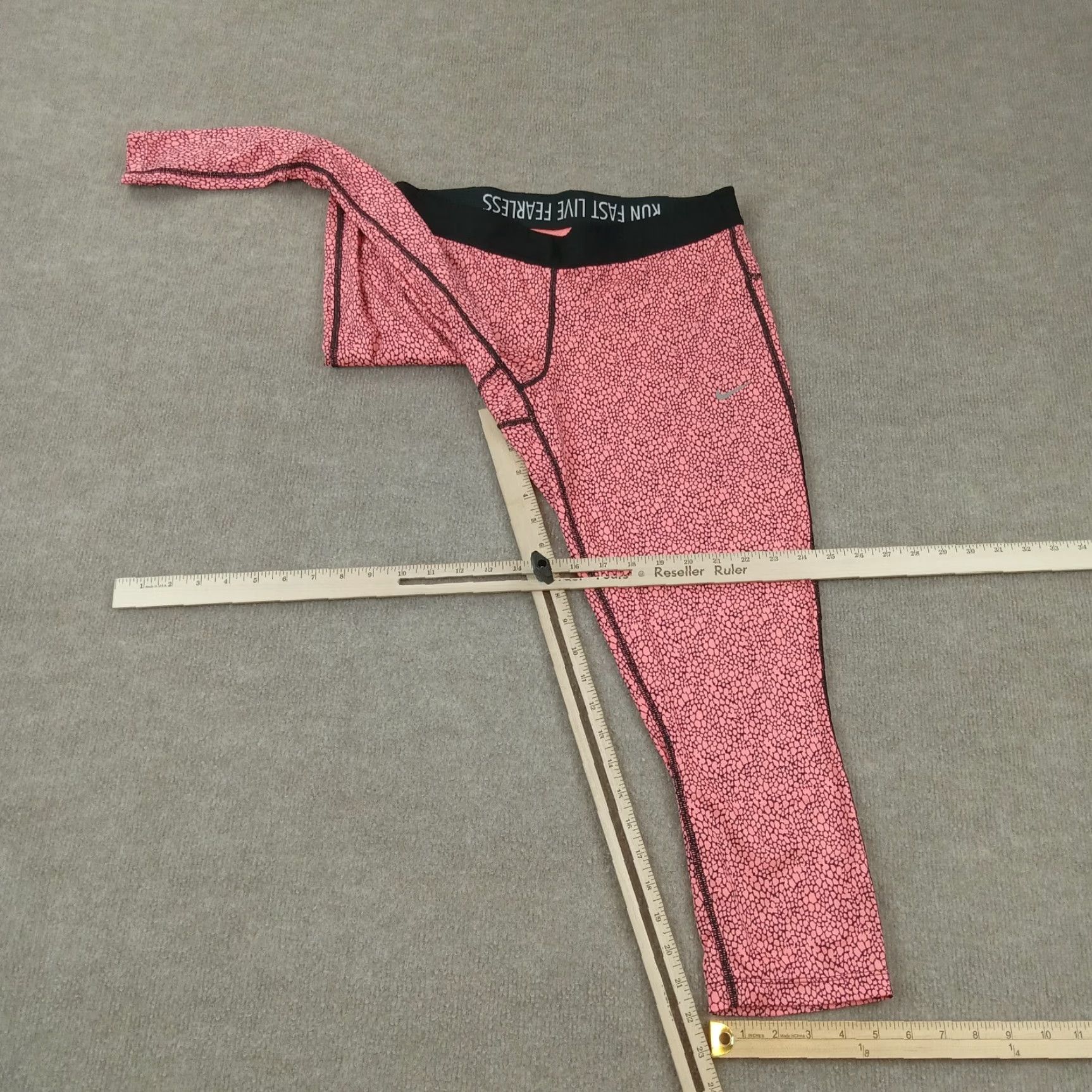 Nike Nike Women's Pink Dri-Fit Running Leggings Large Size 36" / US 14 / IT 50 - 2 Thumbnail