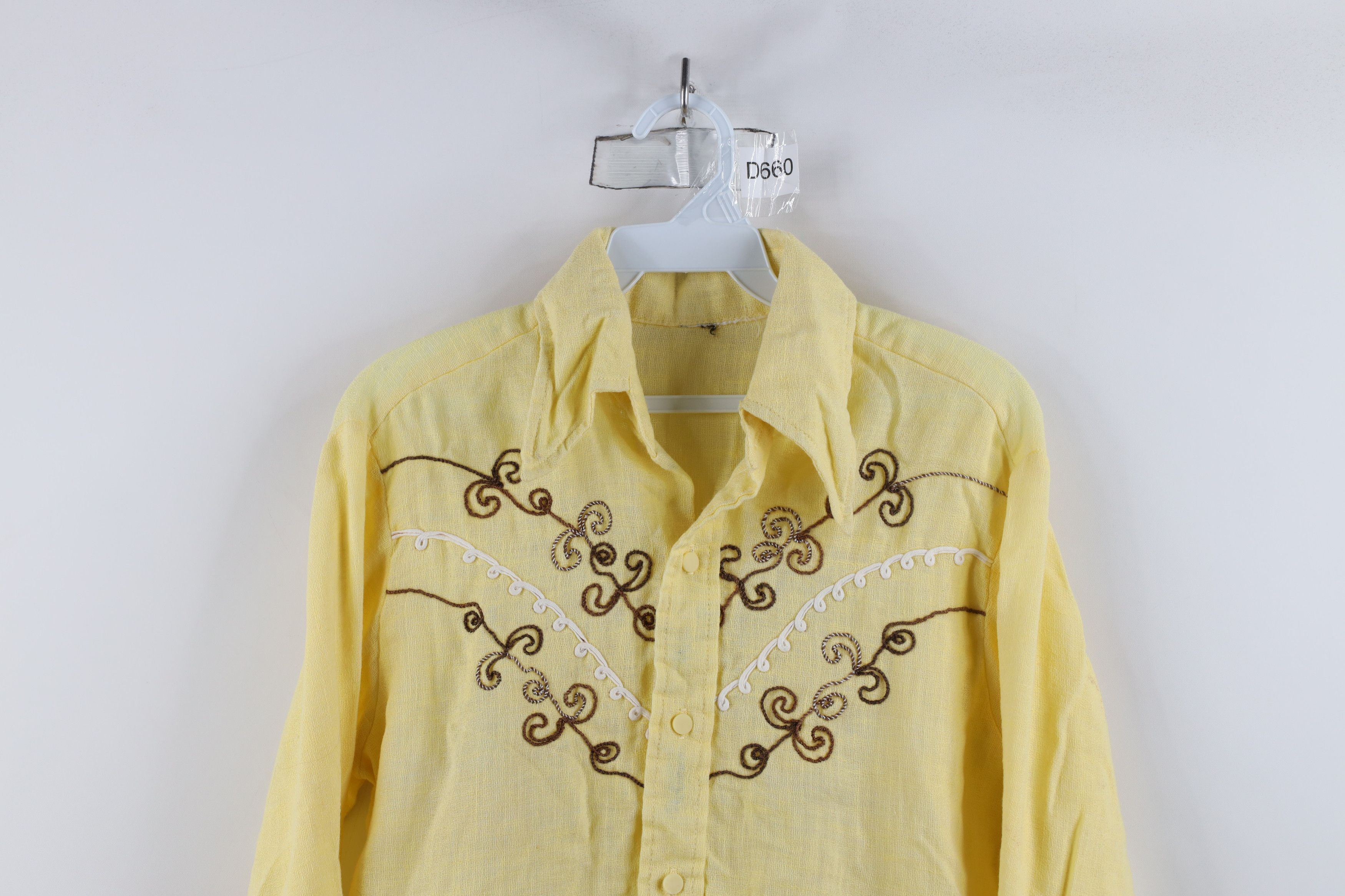Vintage Vintage 60s 70s Rockabilly Chain Stitch Western Button Shirt Size US M / EU 48-50 / 2 - 2 Thumbnail
