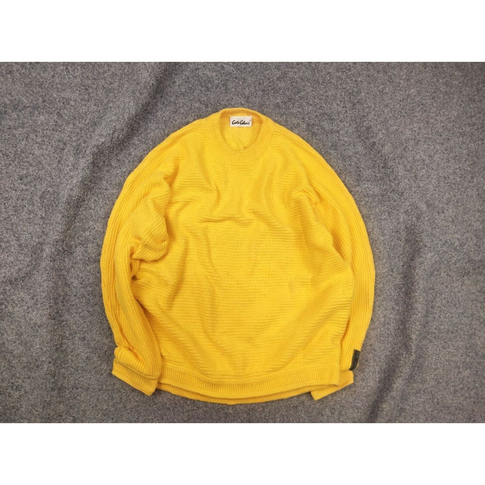 Carlo Colucci VINTAGE Carlo Colucci Logo Yellow Knit Cotton Blend Sweater M Wool? No, Cotton Blend Size US M / EU 48-50 / 2 - 2 Thumbnail