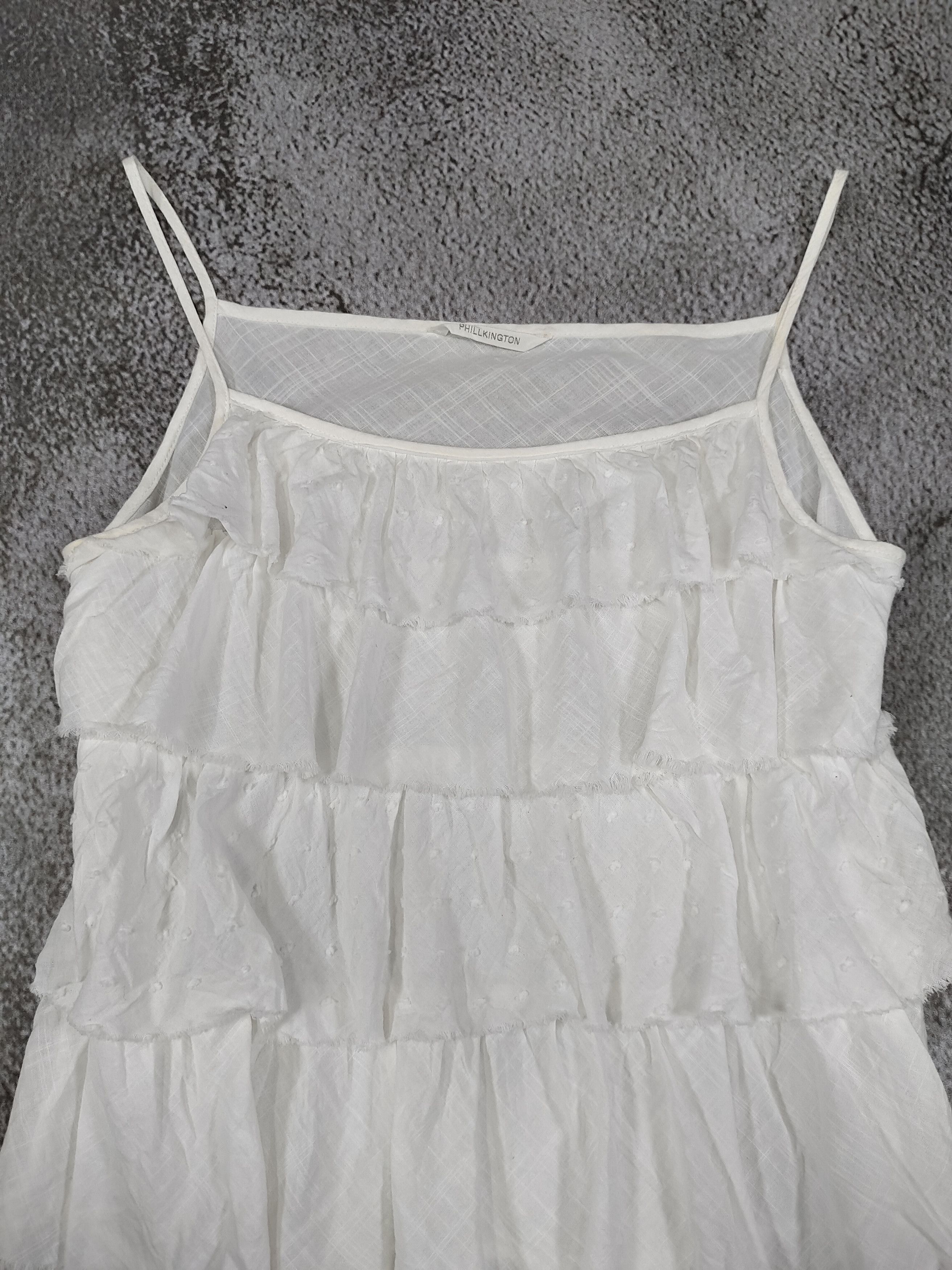Japanese Brand Phillkington🇯🇵 Swiss Dot Tiered Ruffle Layer Camisole Top Size M / US 6-8 / IT 42-44 - 6 Thumbnail