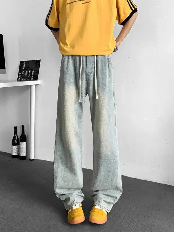 Japanese Brand Retro loose straight leg wide leg jeans Size US 32 / EU 48 - 2 Thumbnail