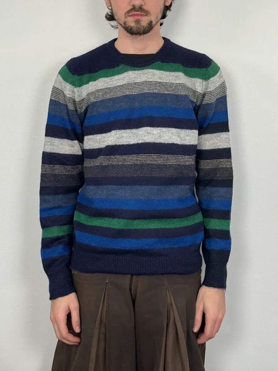Daniele Alessandrini Daniele Alessandrini Multicolor Striped Navy Wool Sweater Size M / US 6-8 / IT 42-44 - 2 Thumbnail