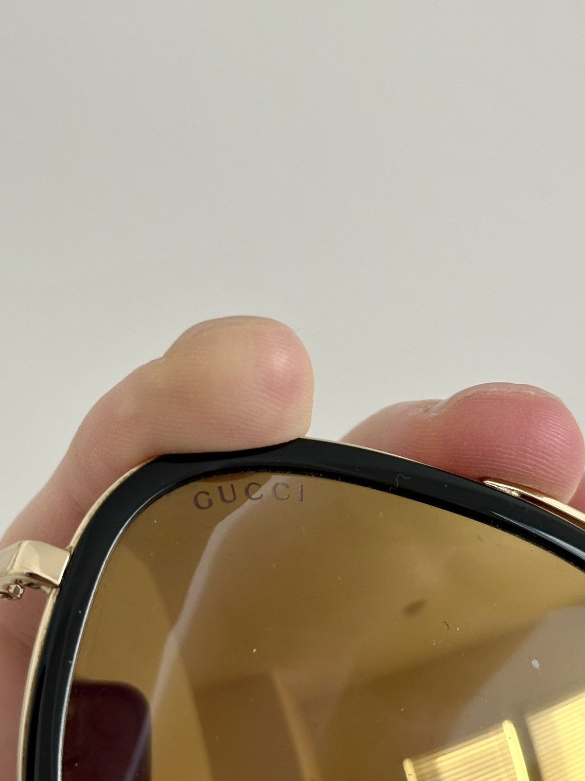 Gucci Gucci Aviator Pilot Sunglasses Gold Black 57mm Size ONE SIZE - 8 Thumbnail