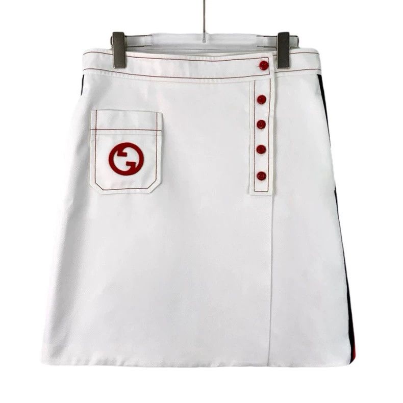 Gucci Gucci 23 white side striped webbing logo embroidered casua Size 28" / US 6 / IT 42 - 1 Thumbnail