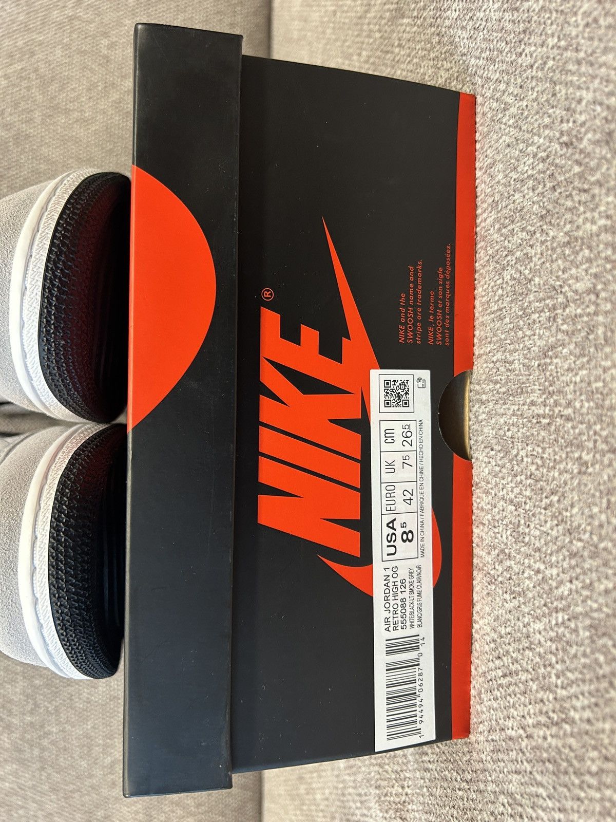 Jordan Brand × Nike Jordan 1 High Light Smoke Gray Size US 10 / EU 43 - 12 Thumbnail
