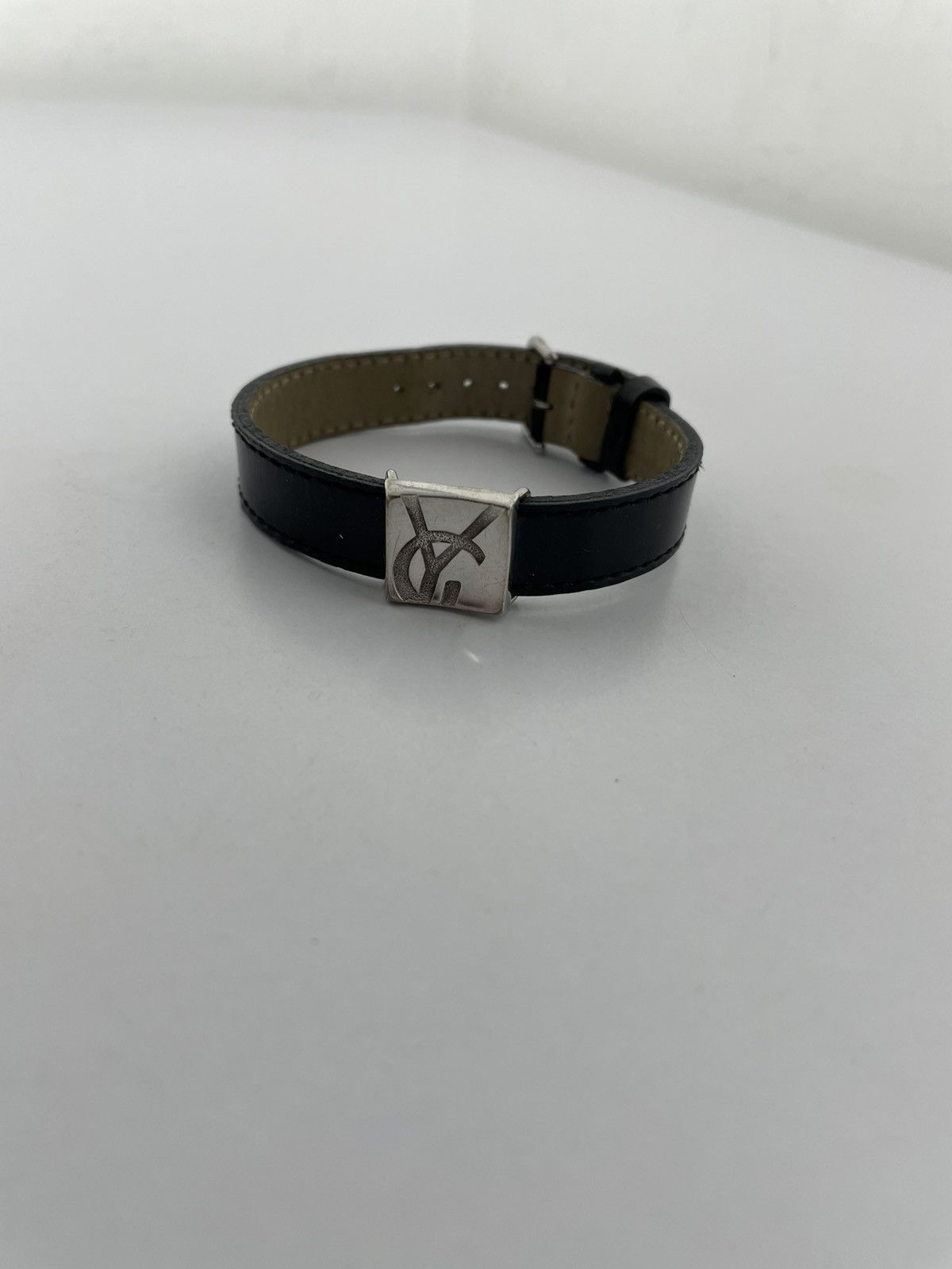 Yves Saint Laurent Yves Saint Laurent YSL patent leather bracelet with silver Size ONE SIZE - 2 Thumbnail