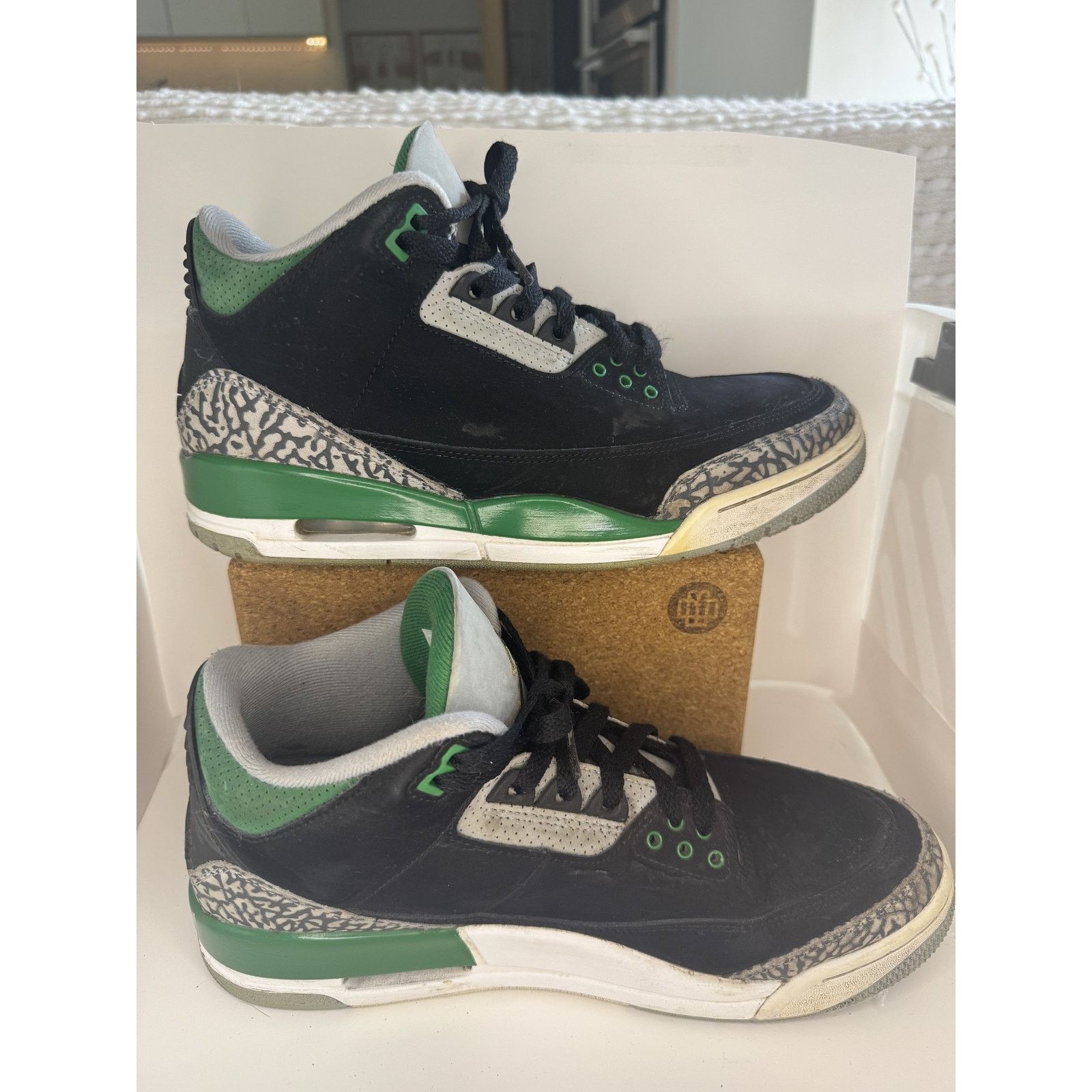 Jordan Brand Air Jordan 3 Retro Shoes Mens Size 9.5 Black Cement Elephant Size US 8.5 / EU 41-42 - 3 Thumbnail