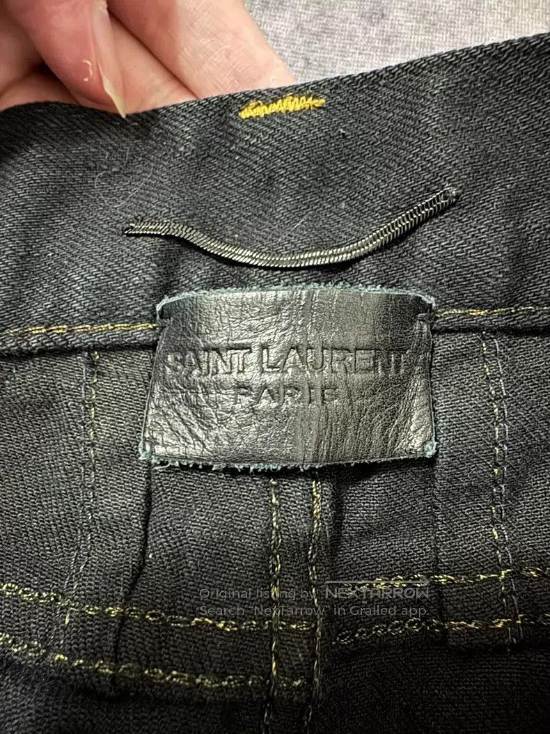 Saint Laurent Paris Saint Laurent Paris Yellow Mud Stained Destroyed Denim Jea Size US 29 - 5 Thumbnail