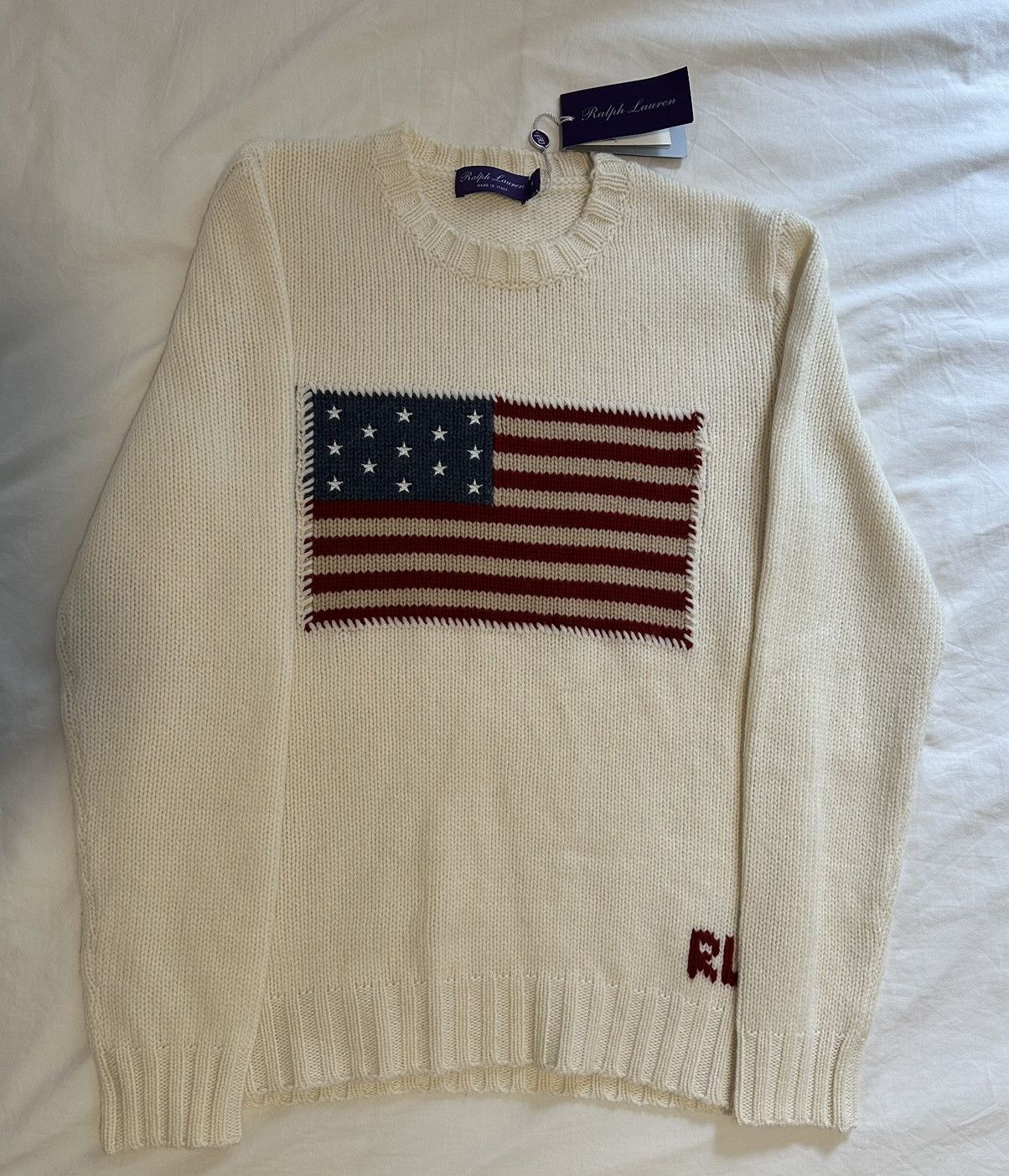 Ralph Lauren Purple Label Purple Label Flag Crewneck Cashmere Sweater Size US M / EU 48-50 / 2 - 1 Thumbnail