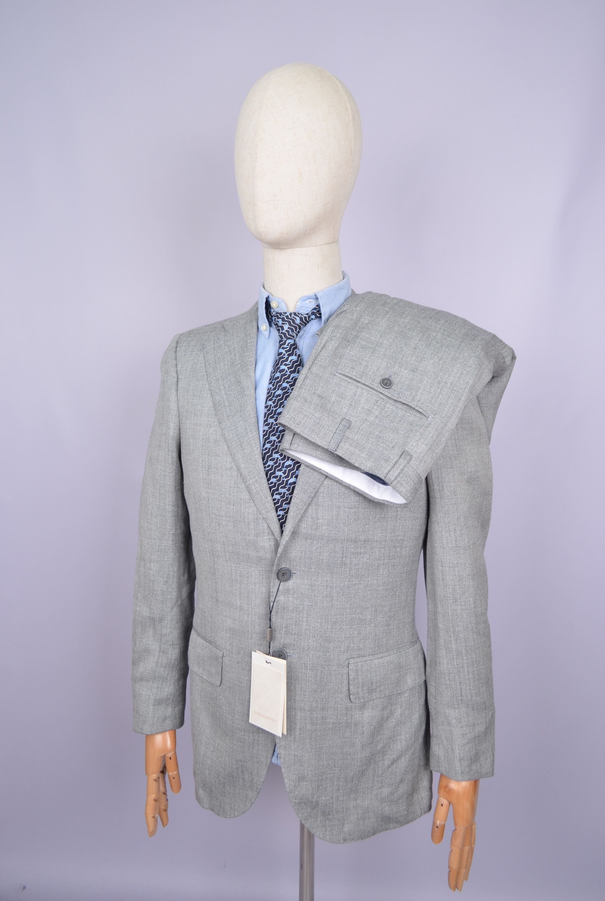 Suitsupply SUITSUPPLY Lazio Ethomas Wool Silk Linen Suit Grey US36 Size 36R - 1 Thumbnail