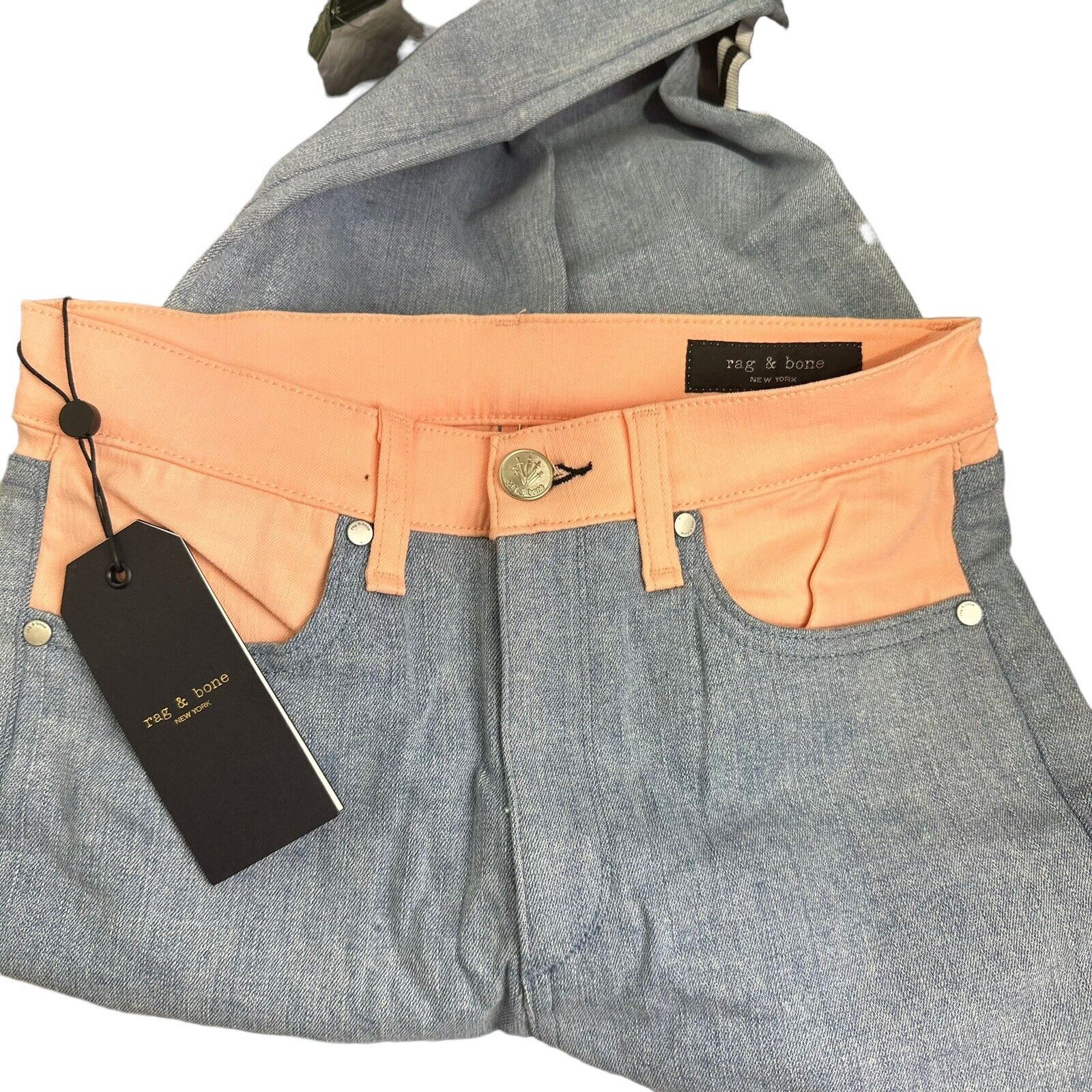 Rag & Bone Rag & Bone Nelly Prairi 18155 Pink Blue Cotton Jeans Size 27 Size 27" / US 4 / IT 40 - 4 Thumbnail
