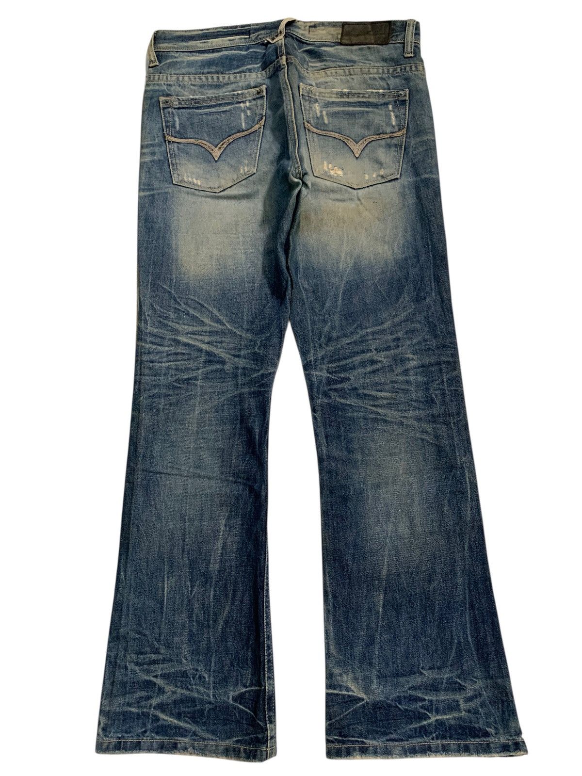 GOSTAR DE FUGA FLARE JAMBANGEE RUSTY PUNK STYLE JAPANESE DISTRESSED DENIM Size US 34 / EU 50 - 4 Thumbnail
