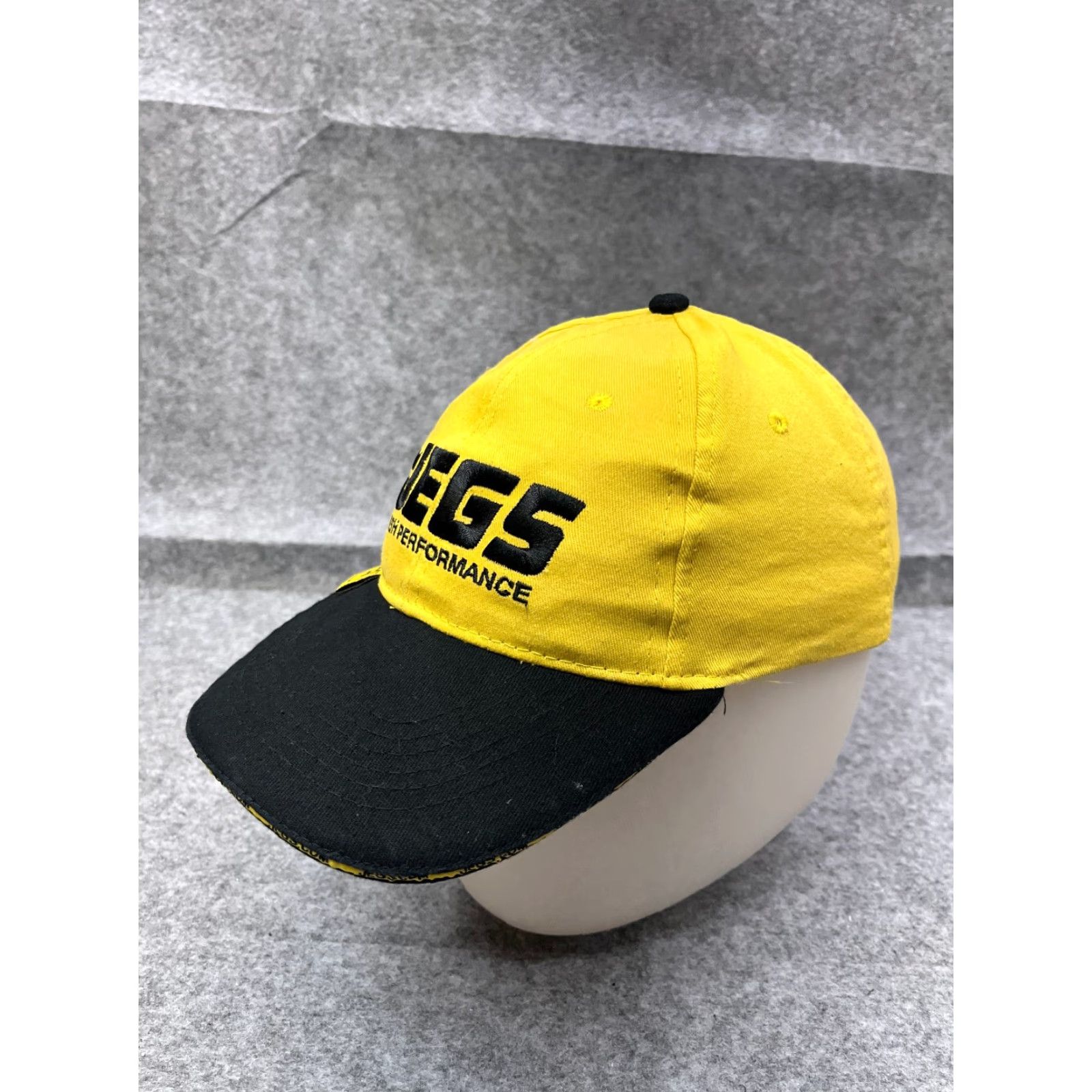 Vintage Jegs High Performance Hat Cap Strap Back Adult One Size Black Yellow Cotton Cap Mens Size ONE SIZE - 4 Thumbnail