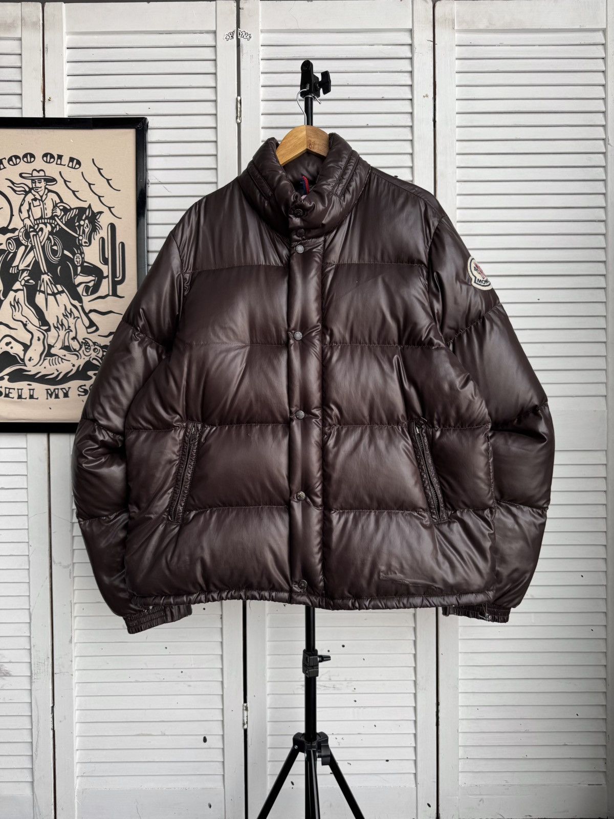 Moncler Moncler Maya Chocolate Brown Glossy Down Puffer Jacket Size US XL / EU 56 / 4 - 2 Thumbnail