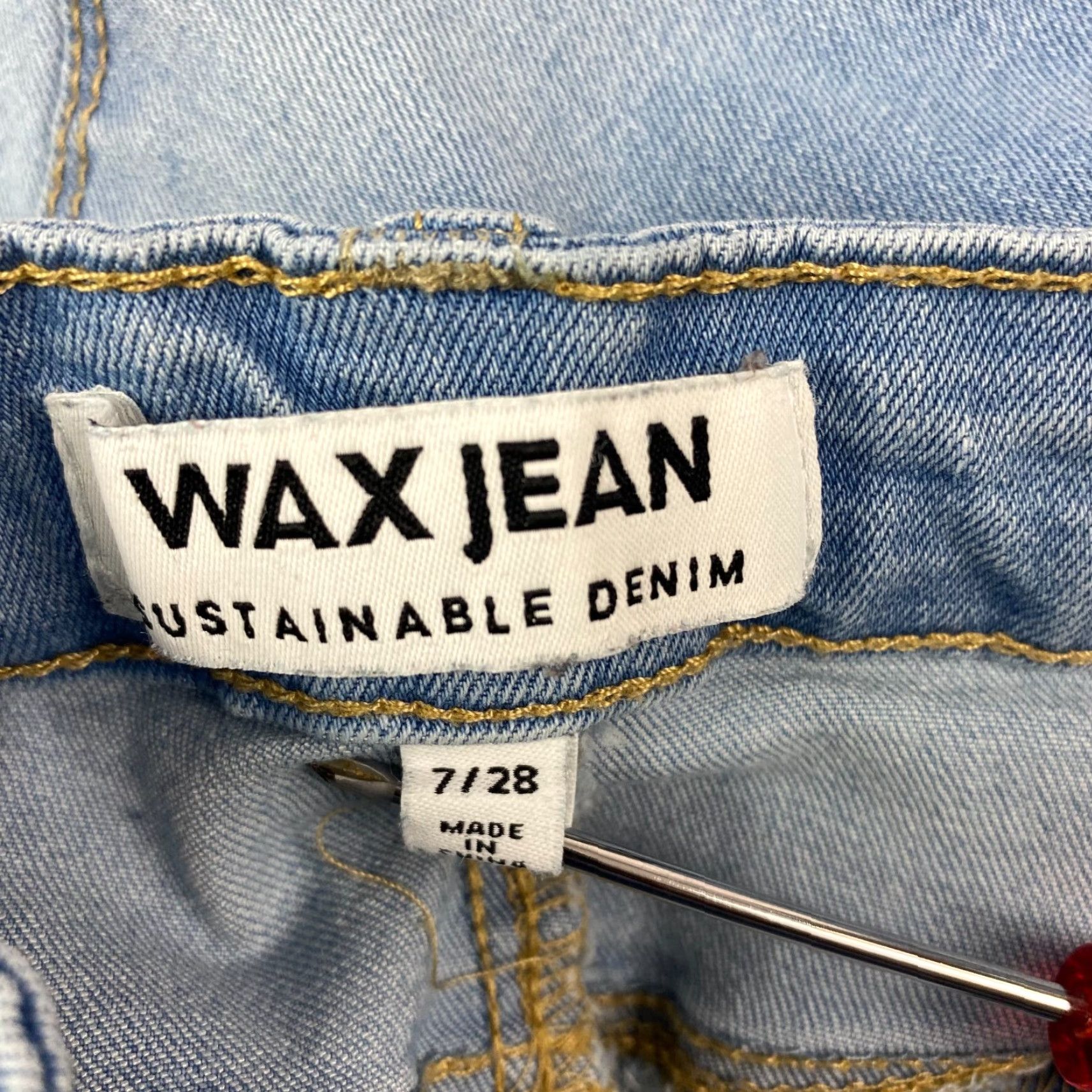 Denime Wax Jeans Womens Size 7 Blue Mid Rise Bootcut Stretch Denim Size 28" / US 6 / IT 42 - 6 Thumbnail