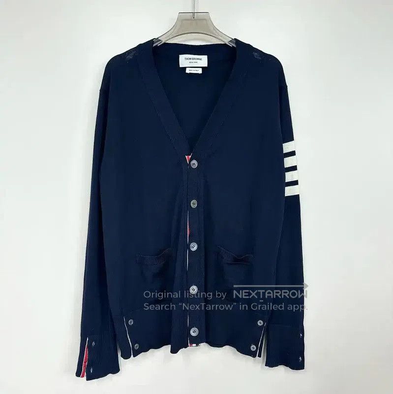 Thom Browne Thom Browne Women's Navy Cardigan with Striped Sleeves . Size XS / US 0-2 / IT 36-38 - 1 Thumbnail