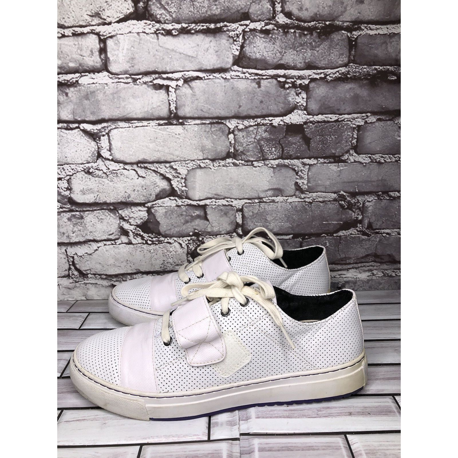 P.F. Flyers Pf Flyers White Leather Perforated Strap Lace Shoes Women Sz Size US 11 / IT 41 - 11 Thumbnail