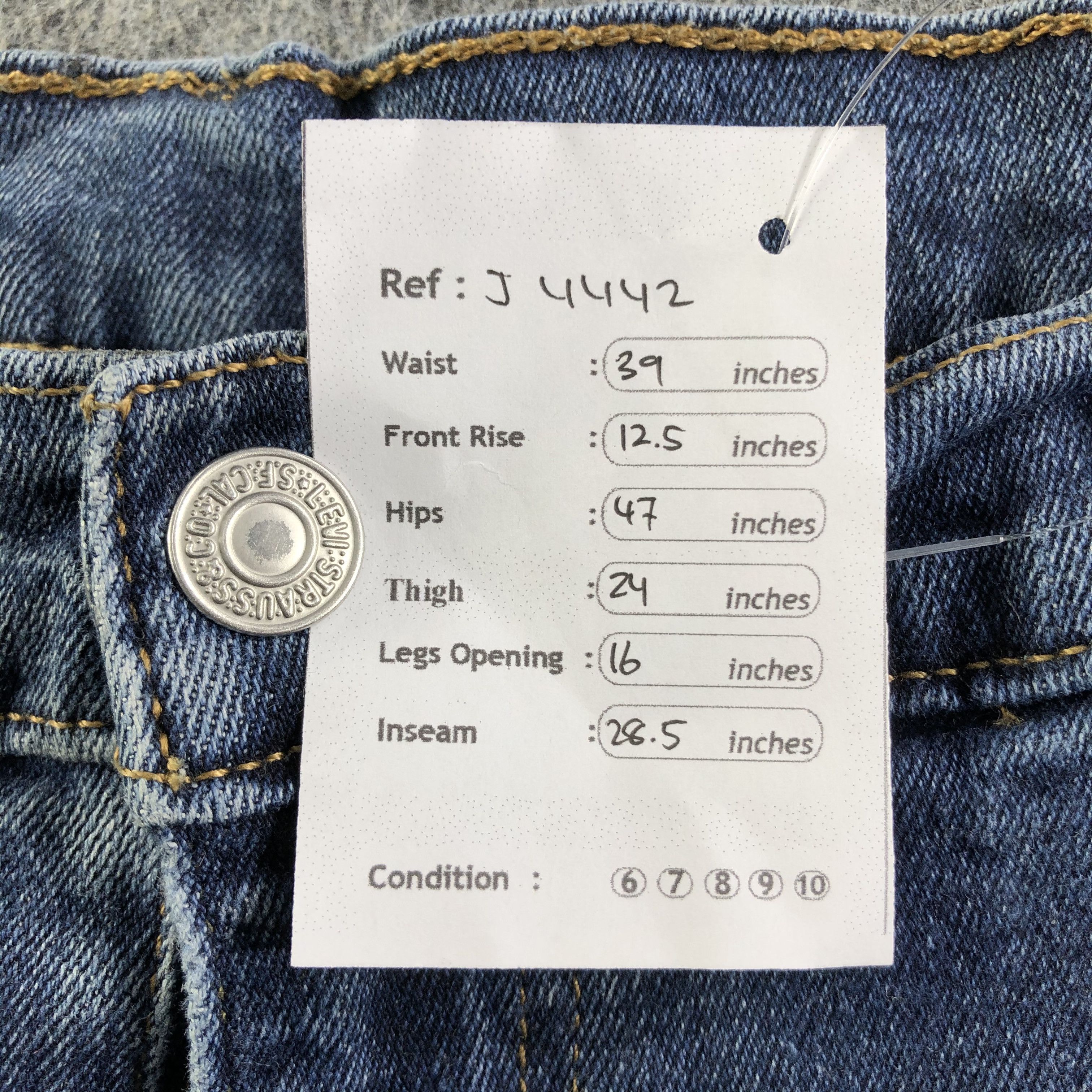 Levi's Vintage Blue Wash Levis 505 Jeans-J4442 Size US 39 - 11 Thumbnail