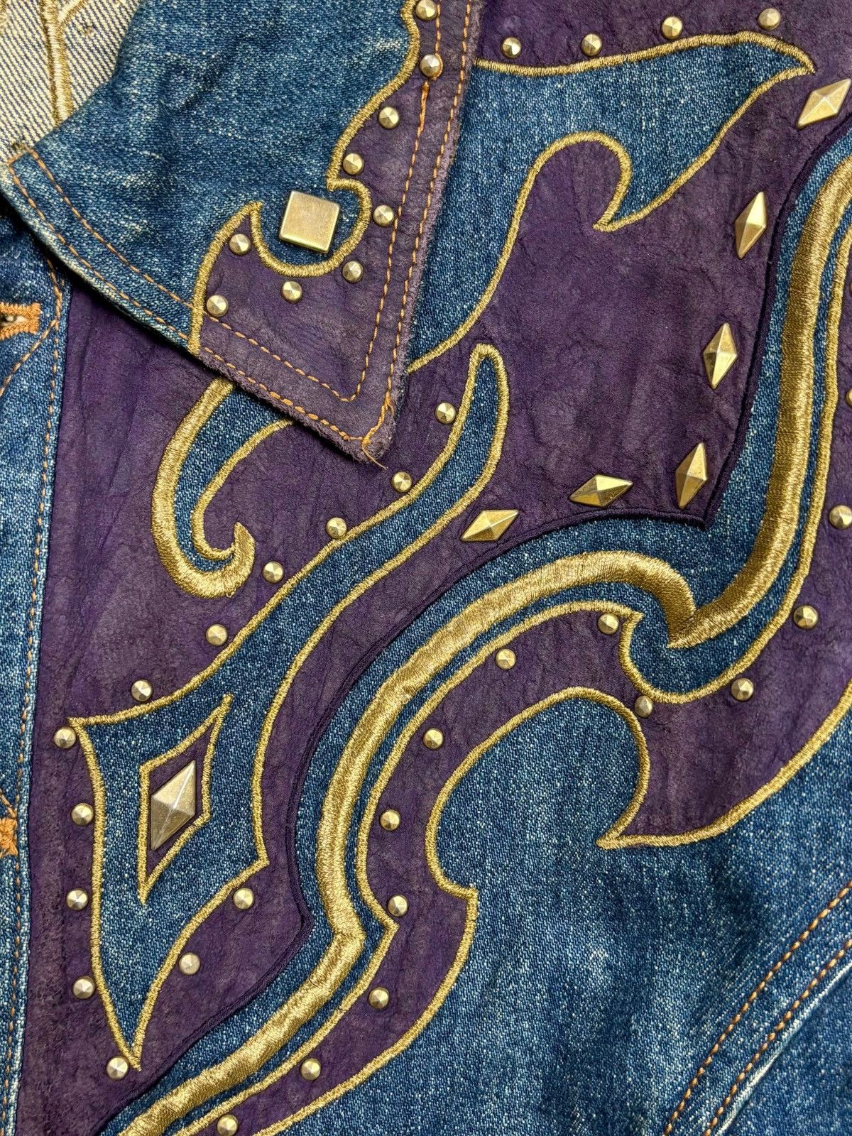If Six Was Nine 1990s Yoshiyuki Konishi Ethnic Cowboy Patchwork Denim Jacket Size US M / EU 48-50 / 2 - 8 Thumbnail