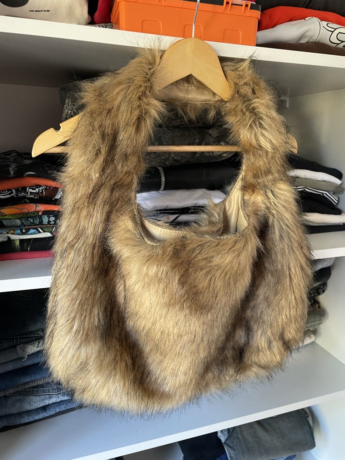 If Six Was Nine Y2k Archival Faux Fur Mohair Fuzzy Fluffy Shoulder Hand Bag Size ONE SIZE - 3 Thumbnail