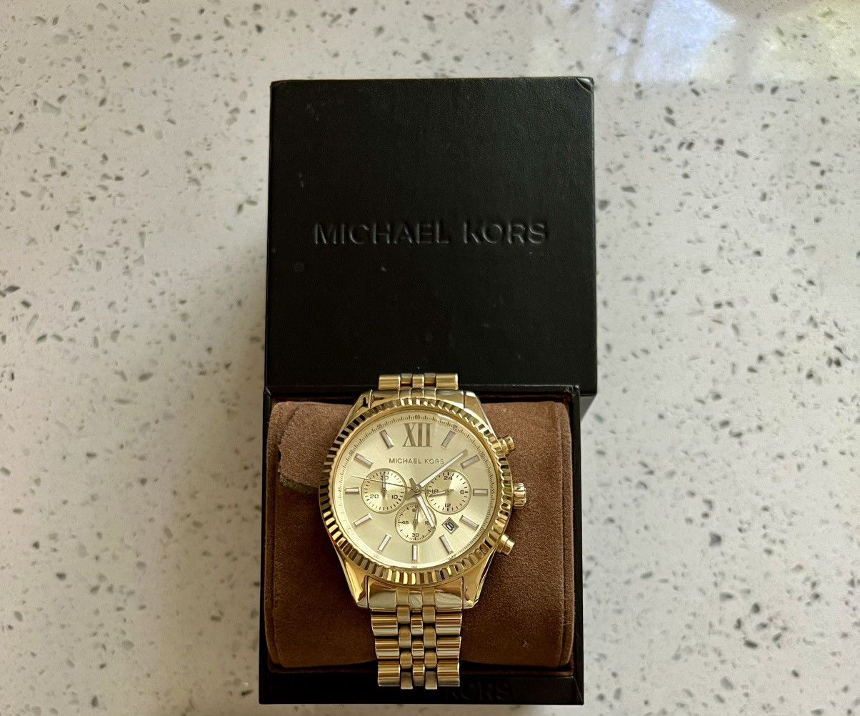 Michael Kors Lexington Gold-Tone Watch Size ONE SIZE - 2 Thumbnail
