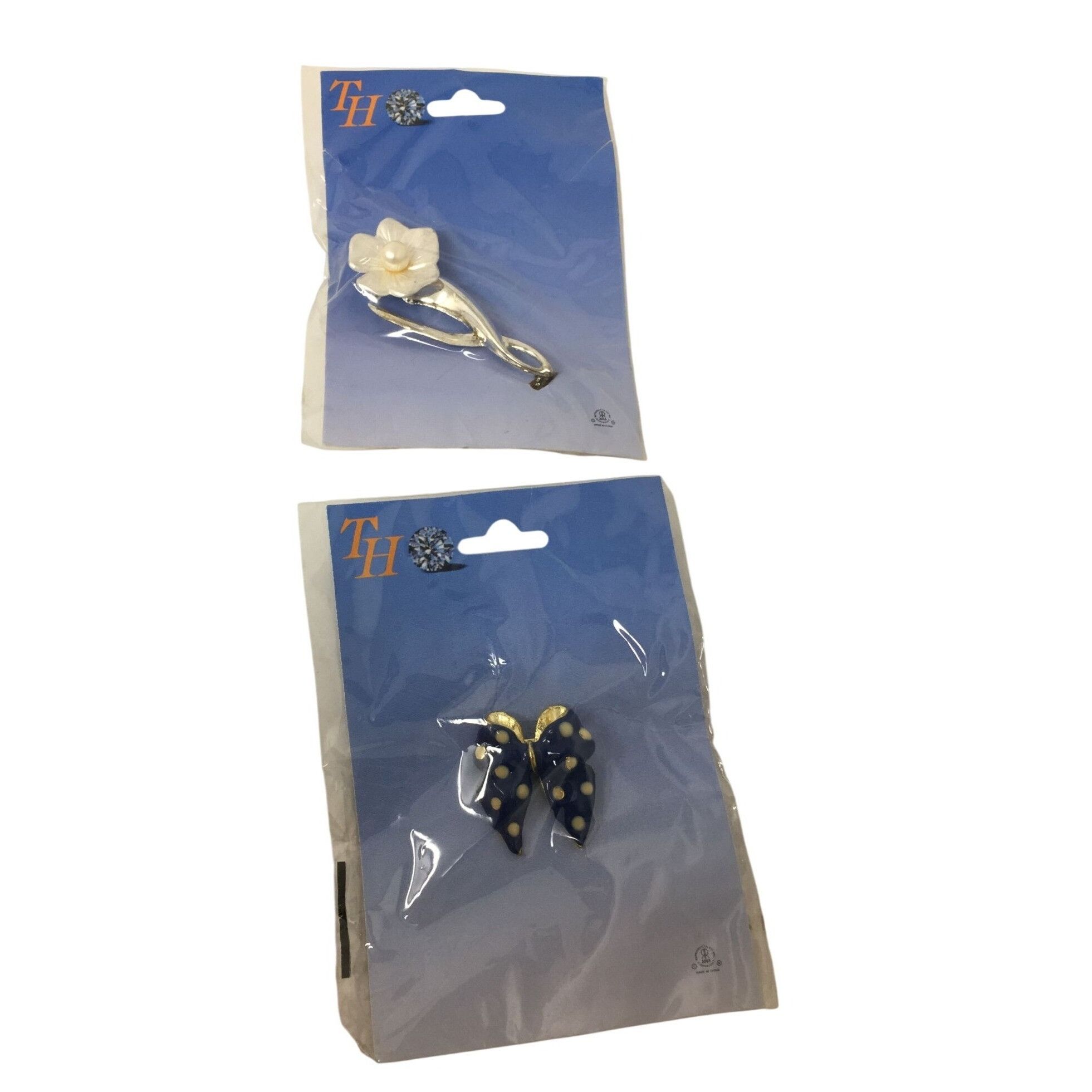 Other Vintage Polka Dot Ribbon Bow Brooch Pin and White Flower Bro Size ONE SIZE - 1 Thumbnail