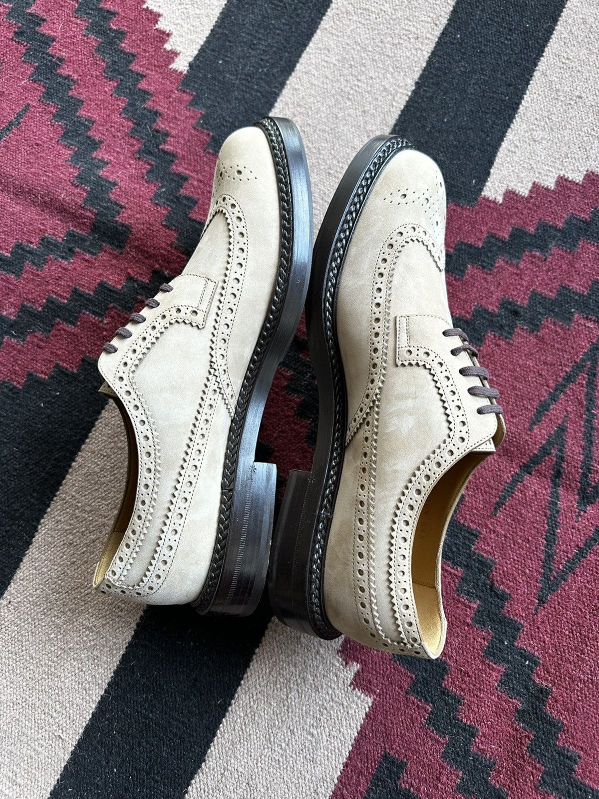 Gucci Gucci Suede Lasercut Accents Brogues Neutrals Oxfords Shoes Size US 10.5 / EU 43-44 - 6 Thumbnail
