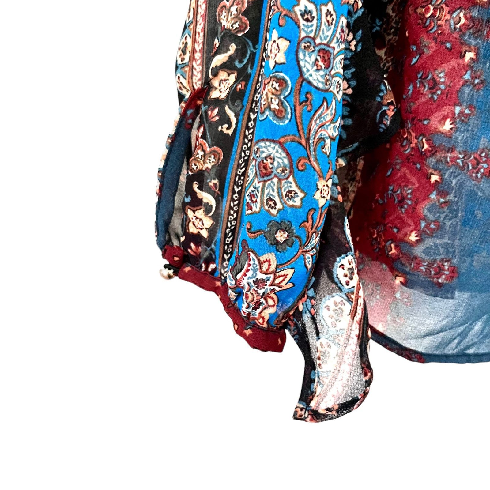 Zara ZARA Multicolor Patchwork Ruffle Chiffon Blouse Top Size S Size S / US 4 / IT 40 - 5 Thumbnail