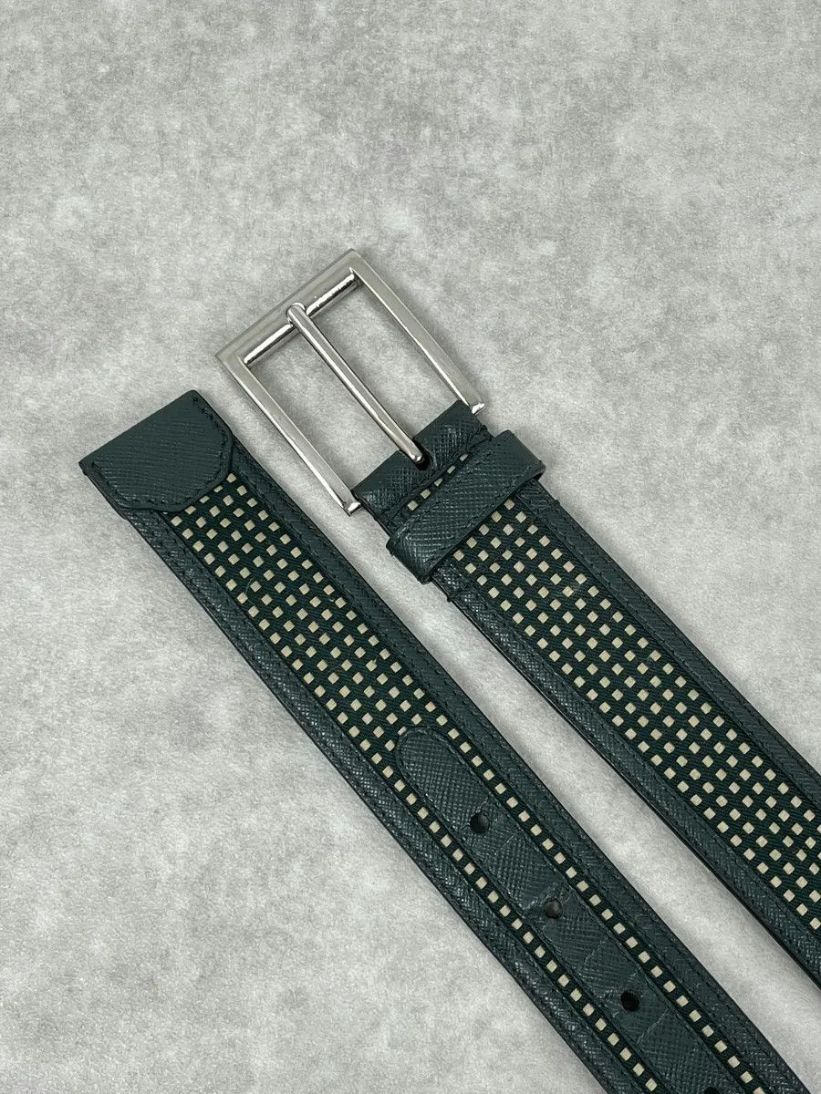 Prada Prada Green Studded Premium Leather Belt Size ONE SIZE - 3 Thumbnail