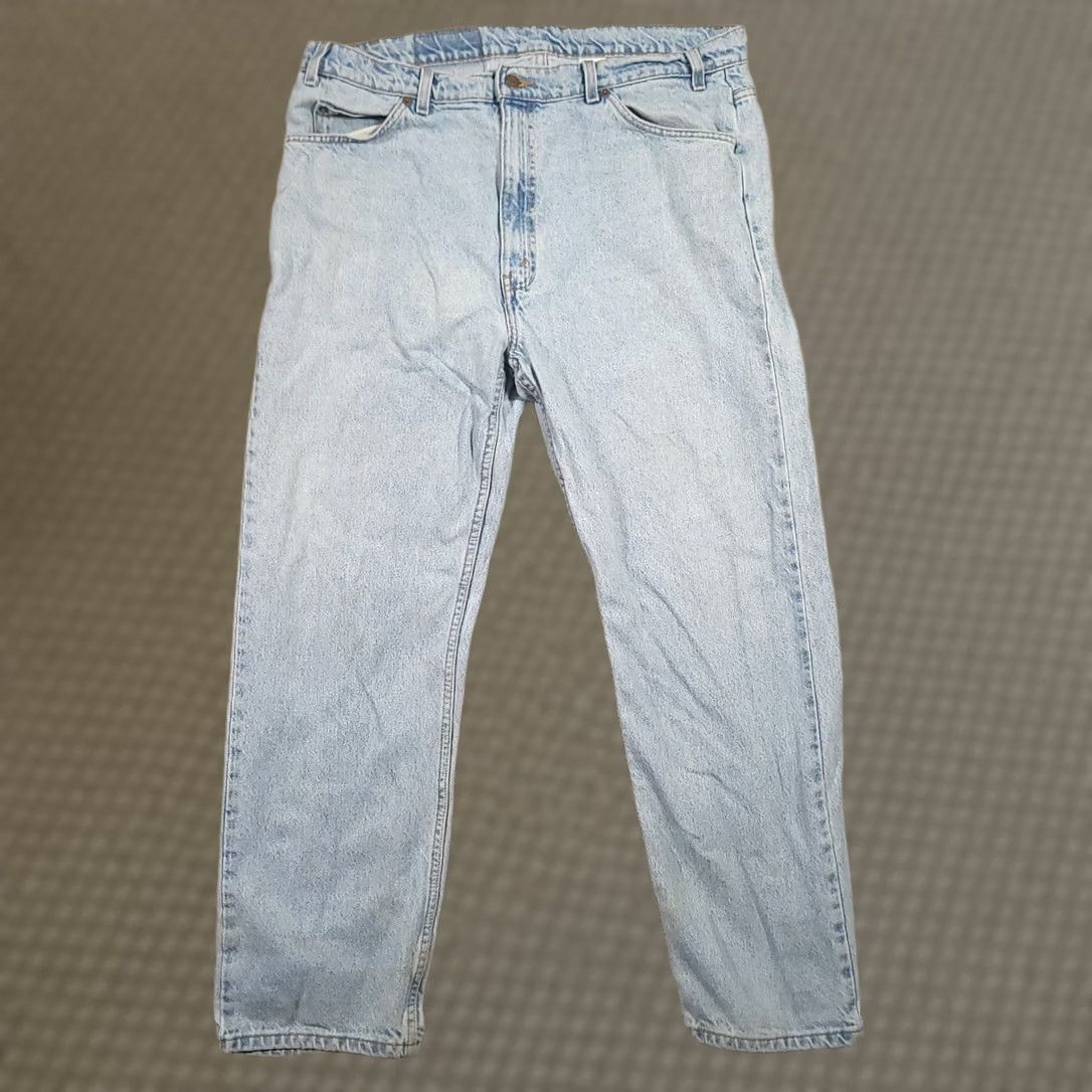 Levi's VINTAGE Levi's 505 Jeans Mens 40x29 Blue 90s Orange Tab Distressed Stained Denim Straight Regular 5-Pocket Jeans Mens Size US 40 / EU 56 - 1 Thumbnail