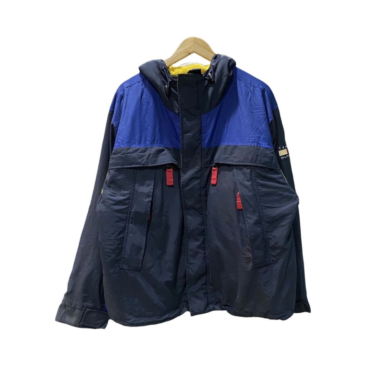 Tommy Hilfiger Vintage 90s Tommy Hilfiger Sailing Gear Hooded Jacket Size US L / EU 52-54 / 3 - 1 Thumbnail