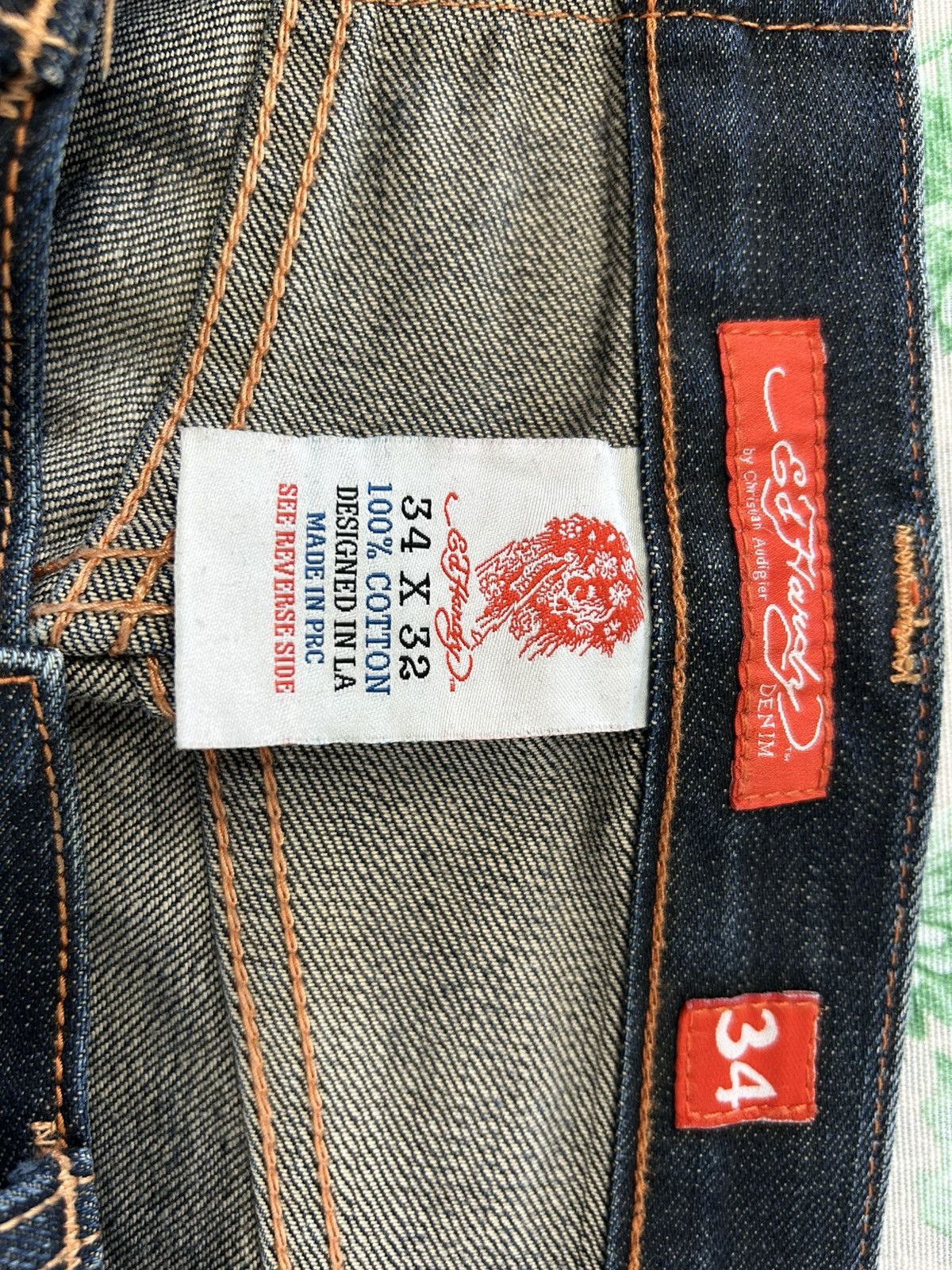 Ed Hardy Rare Ed Hardy Y2K Jeans – Embroidered Tiger Back, Baggy Fit Size US 34 / EU 50 - 7 Thumbnail