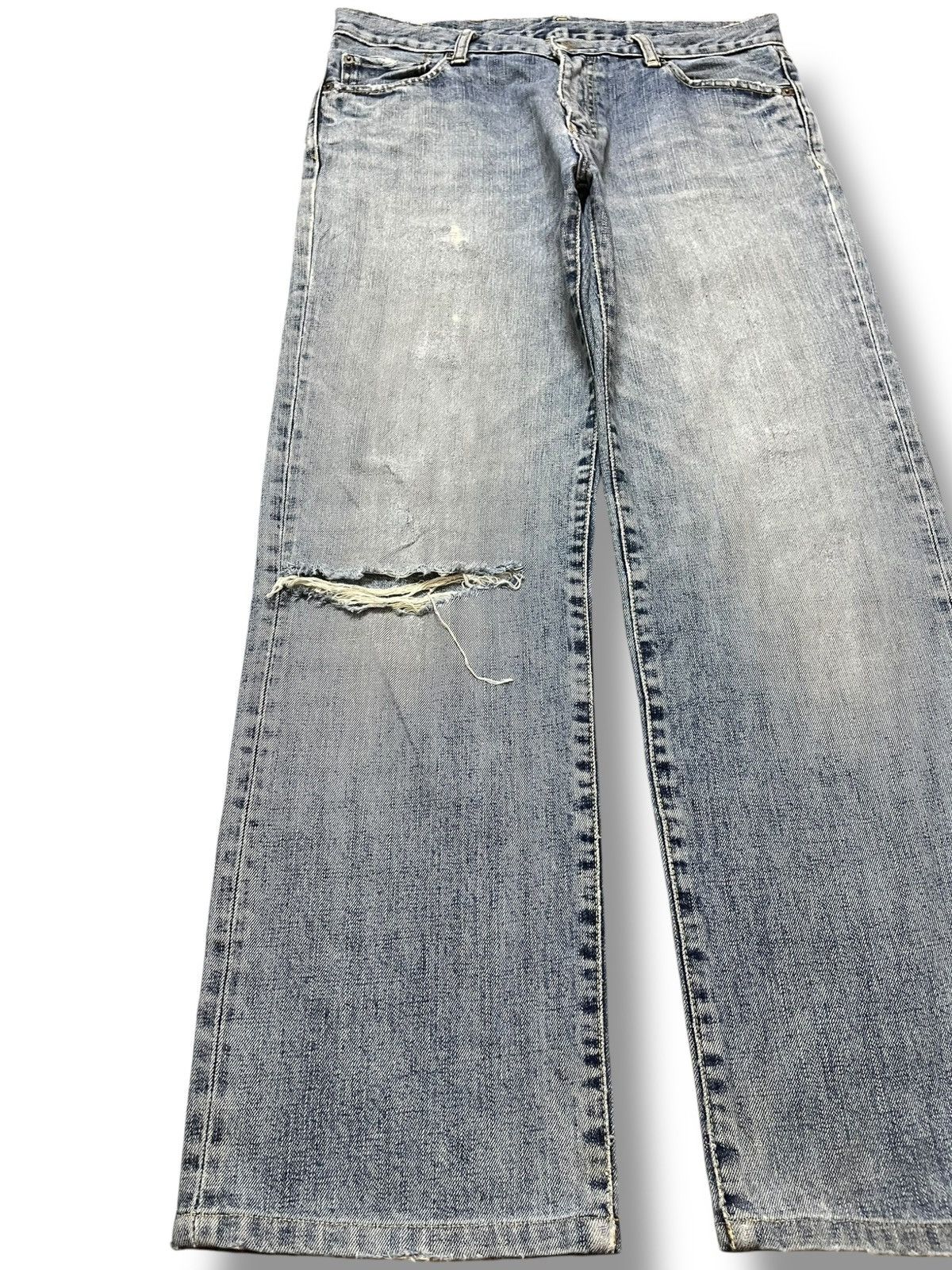 Uniqlo Vintage Uniqlo S-002 Faded Distressed Denim Size US 33 - 3 Thumbnail