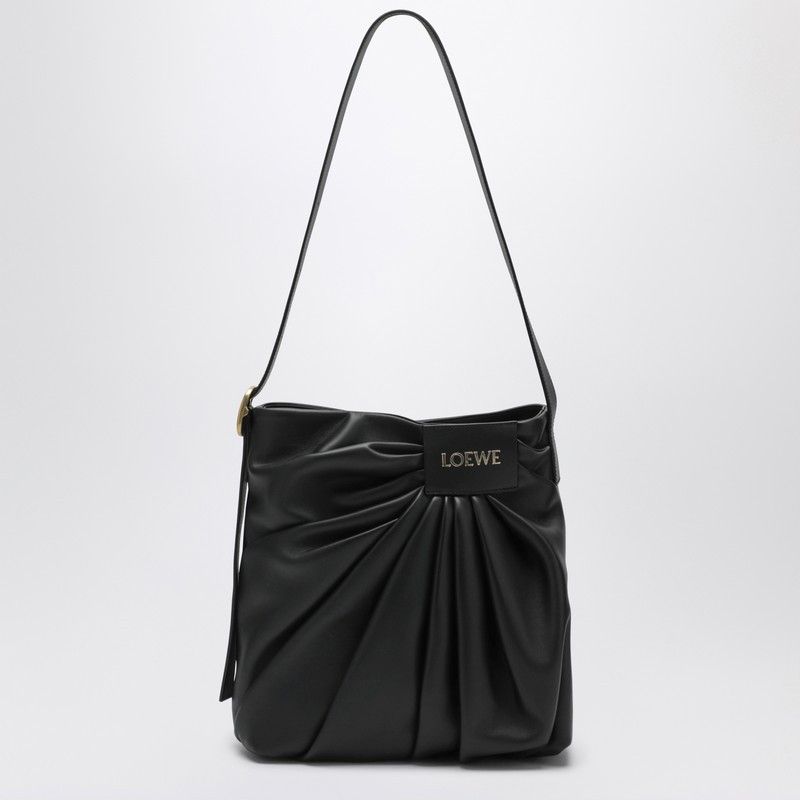 Loewe Loewe Draped Tote Bag In Black Leather Size ONE SIZE - 1 Thumbnail