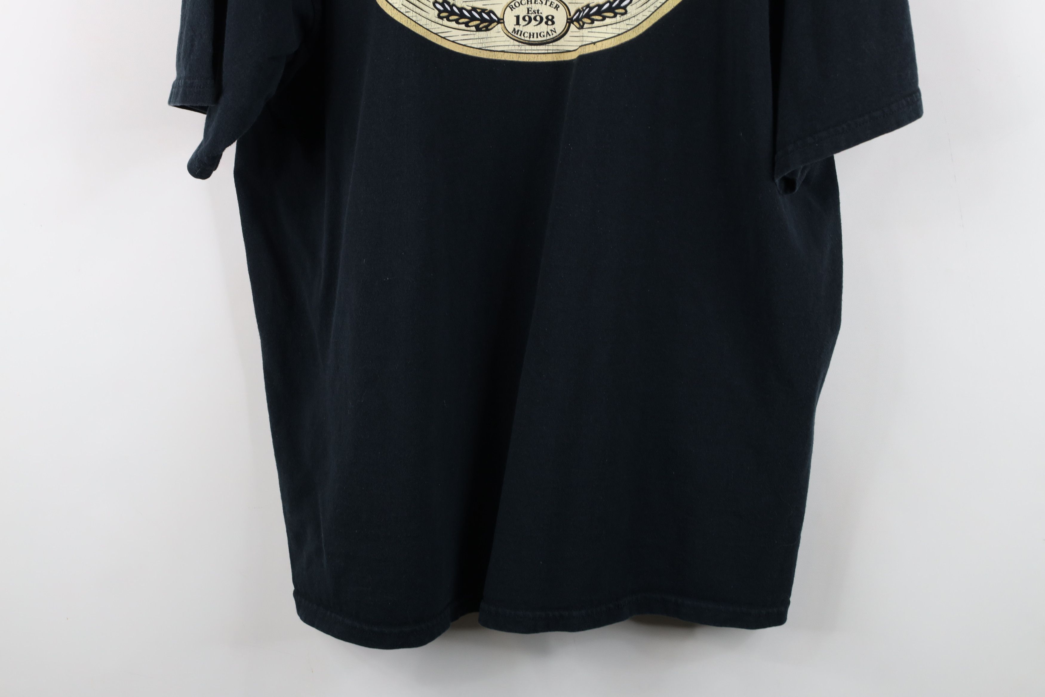 Vintage Vintage 90s Spell Out Rochester Mills Beer Co T-Shirt Black Size US XL / EU 56 / 4 - 13 Thumbnail