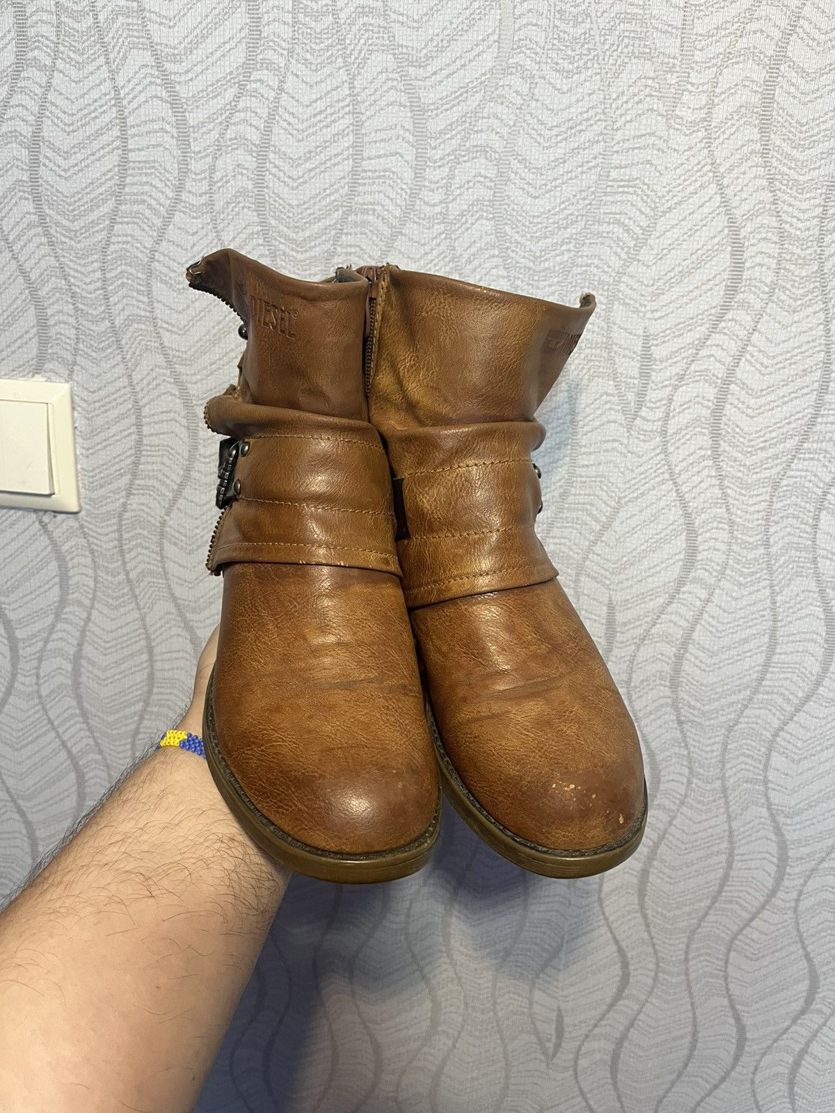 Diesel × Vintage Vintage Diesel Avant Garde Brown Ankle Boho Boots Size US 7 / IT 37 - 2 Thumbnail