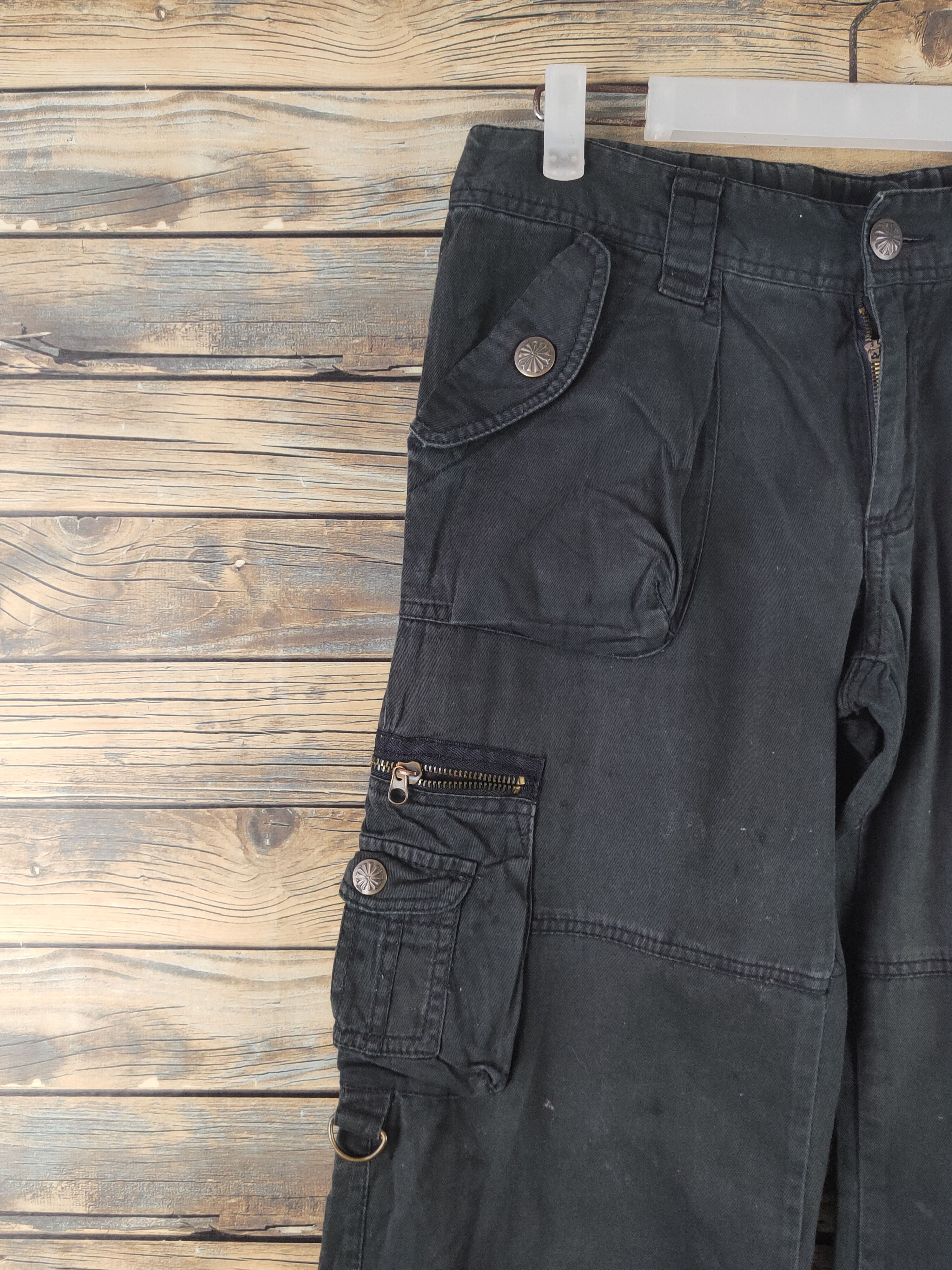 Japanese Brand DL Japanese Brand Black Multipocket Cargo Pants #1910 Size US 31 - 3 Thumbnail