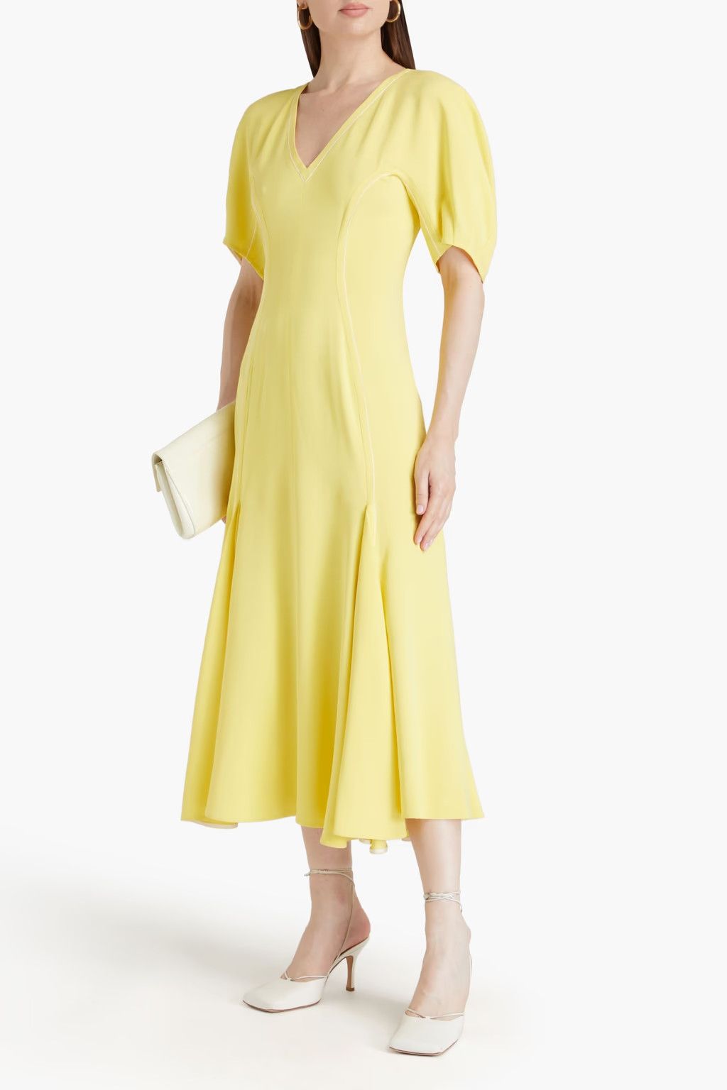 Marni o1y1025 Midi Dress in Yellow Size XS / US 0-2 / IT 36-38 - 2 Thumbnail
