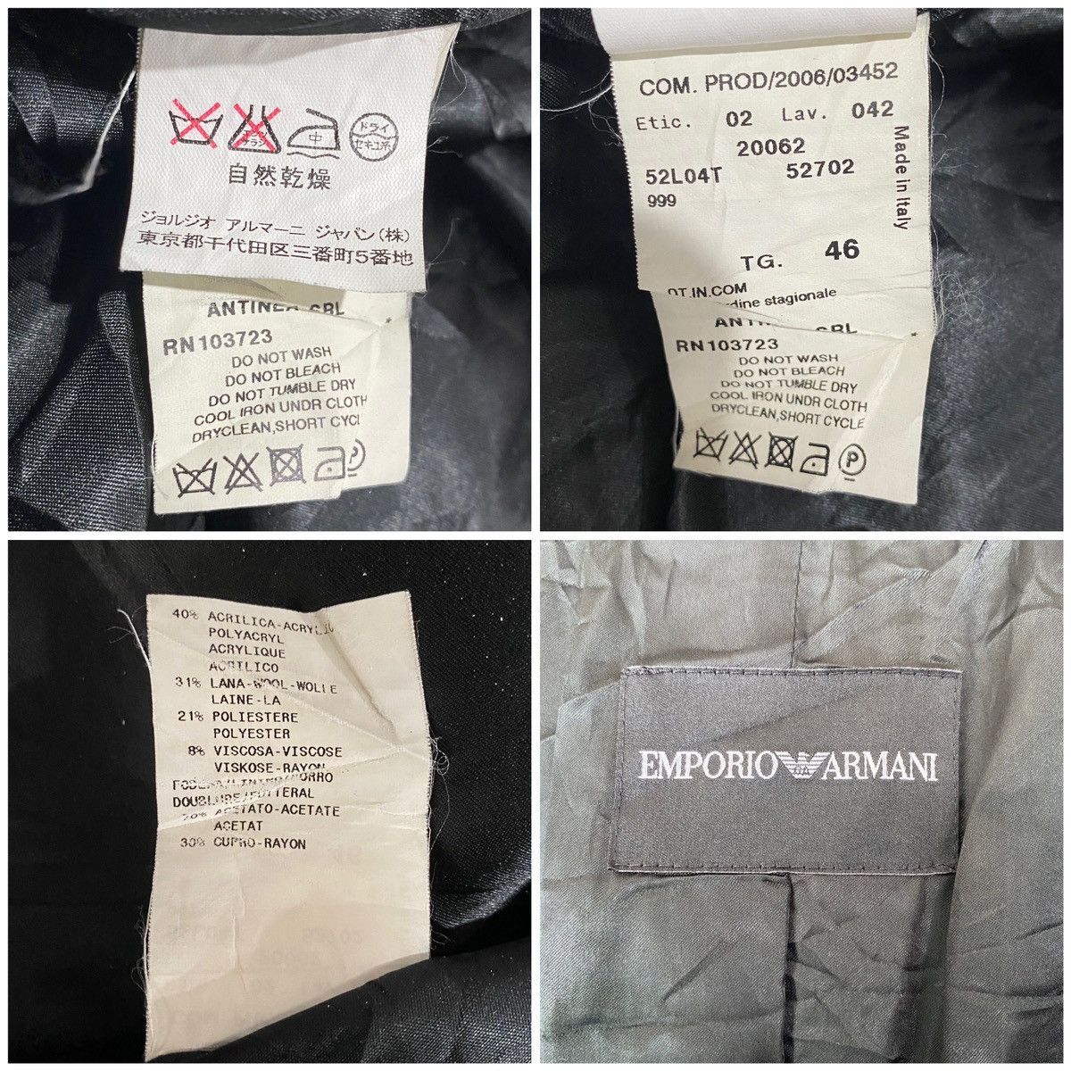 Giorgio Armani Archival Clothing Black EMPORIO ARMANI Button Parka Size S / US 4 / IT 40 - 25 Thumbnail