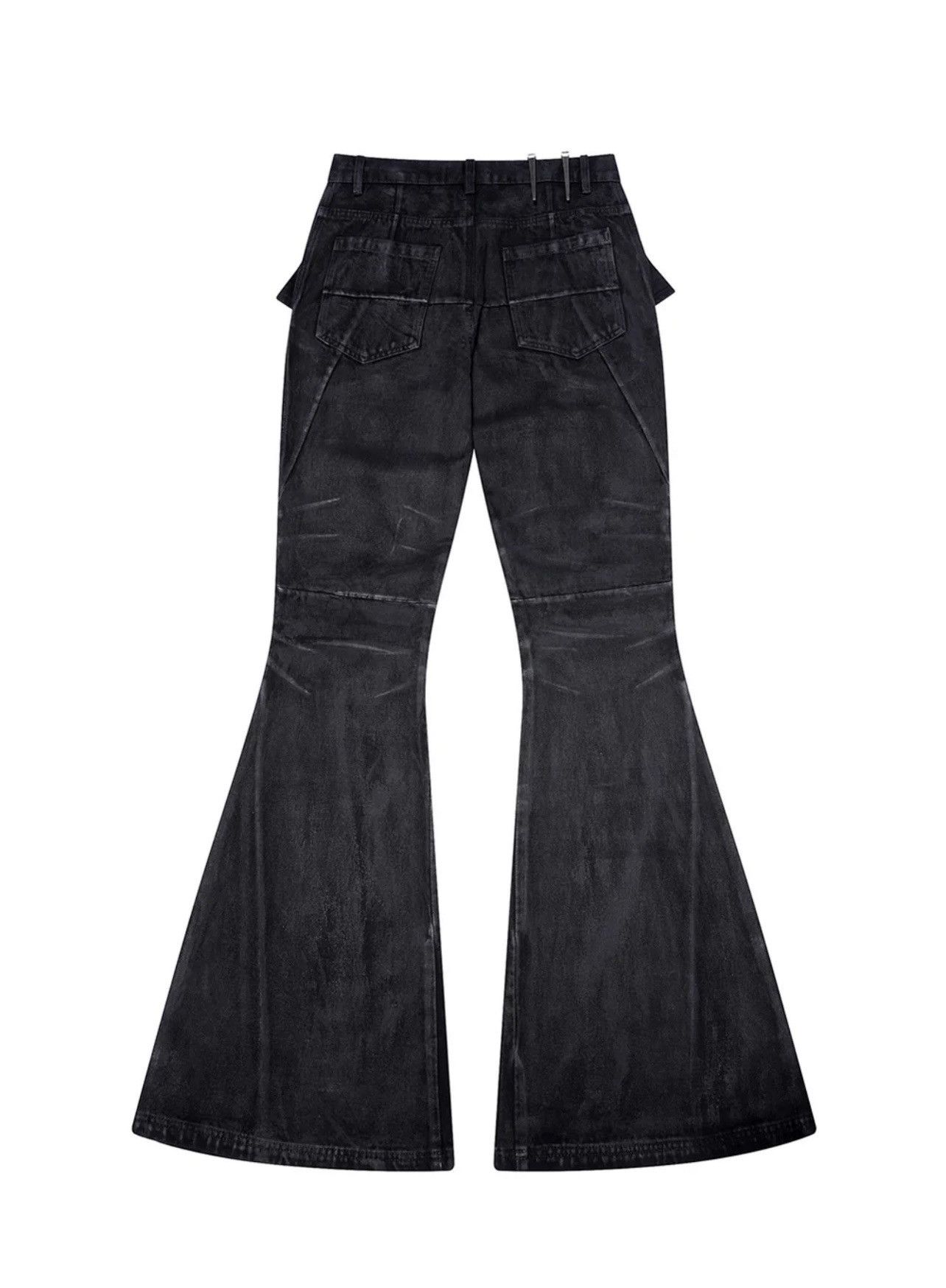 Other Rebel wave hand painted waxed flaired denim pants Size US 32 / EU 48 - 1 Thumbnail