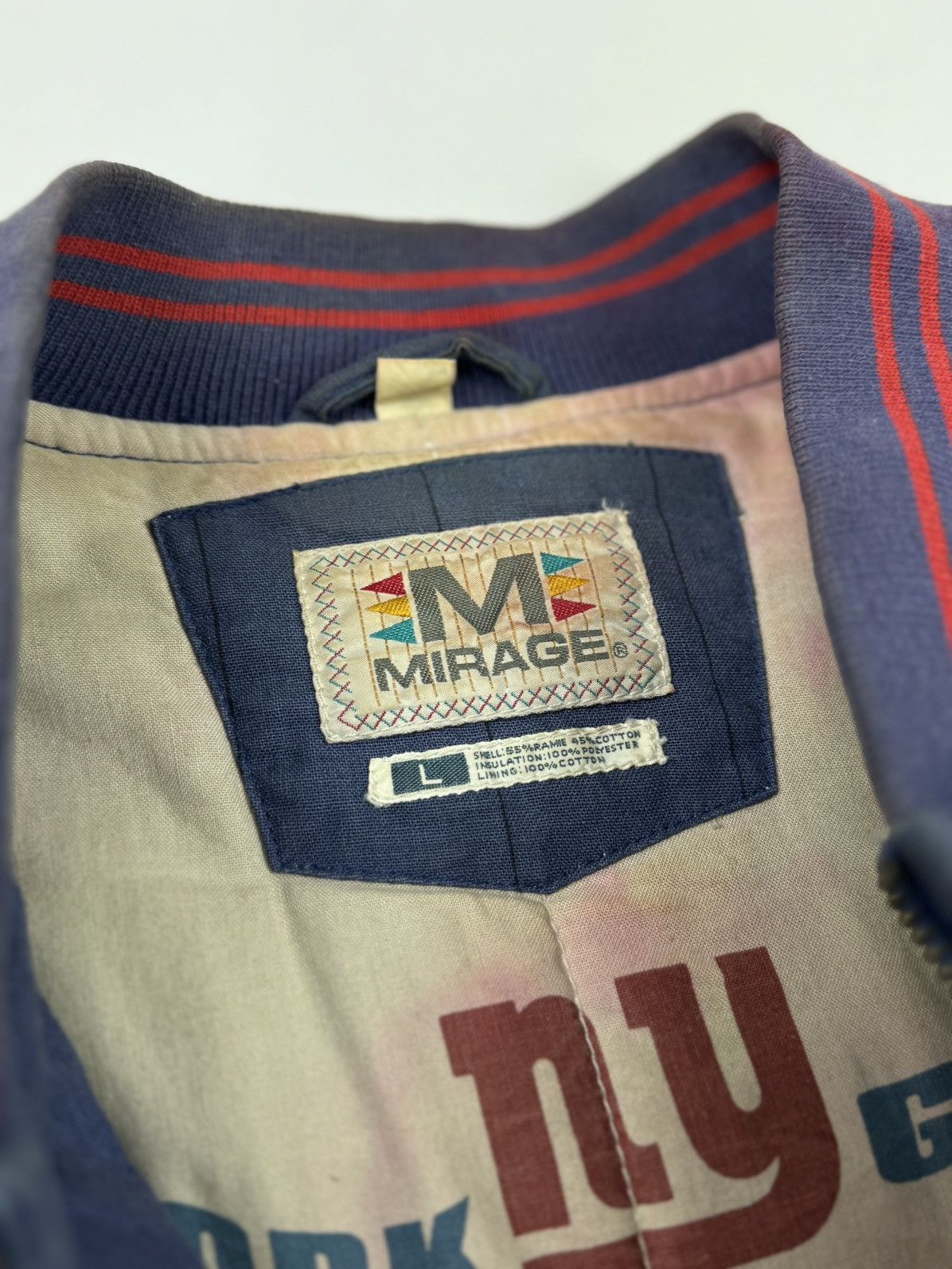 NFL 1990’s Vintage Faded NFL New York Giants Bomber Jacket Size US L / EU 52-54 / 3 - 12 Thumbnail