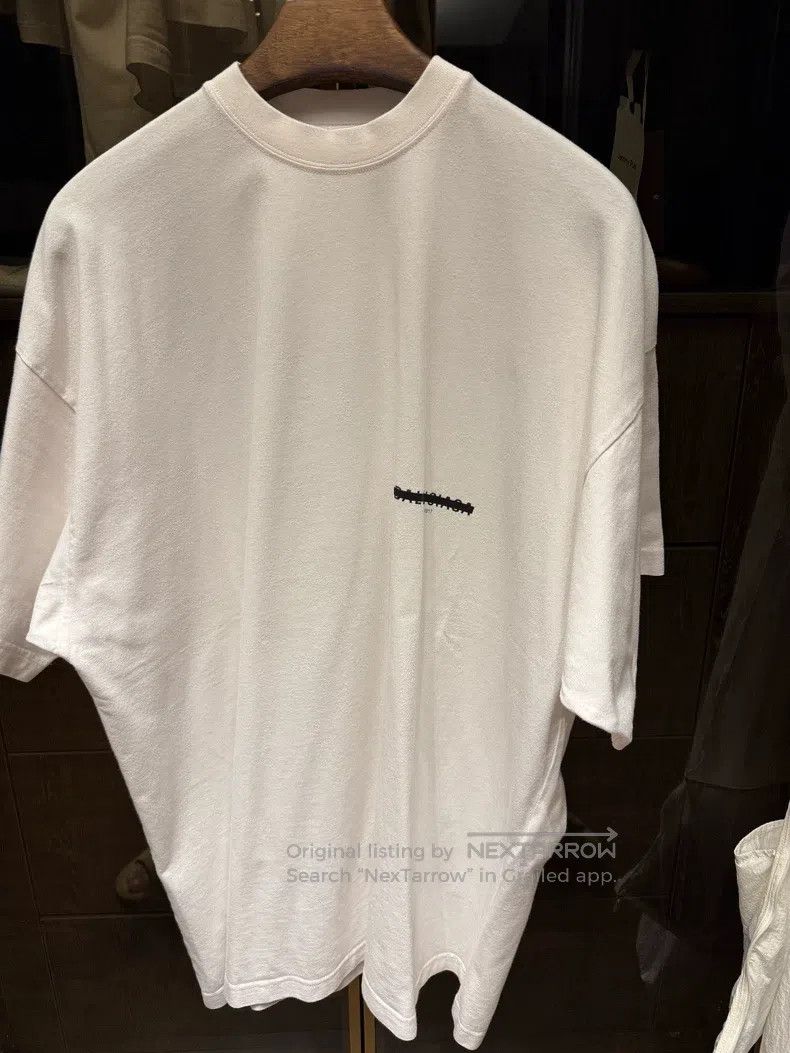 Balenciaga Balenciaga White Cover Tape Deletion Line Short Sleeve Size US S / EU 44-46 / 1 - 1 Thumbnail